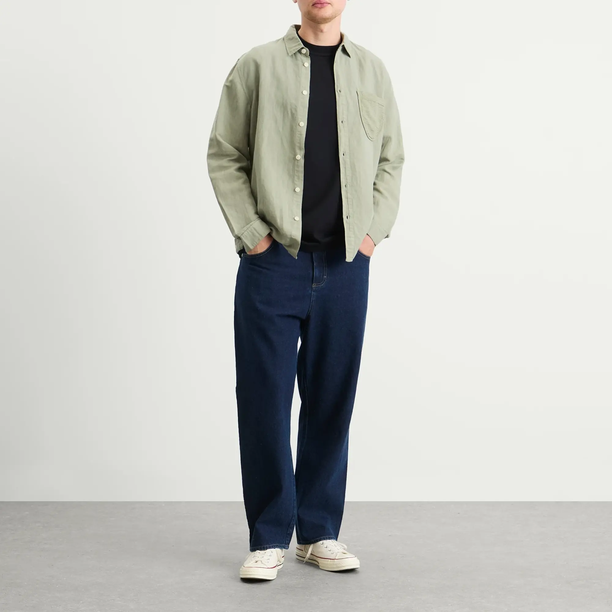 Folk Men's Barrel Leg Jean Deep Denim