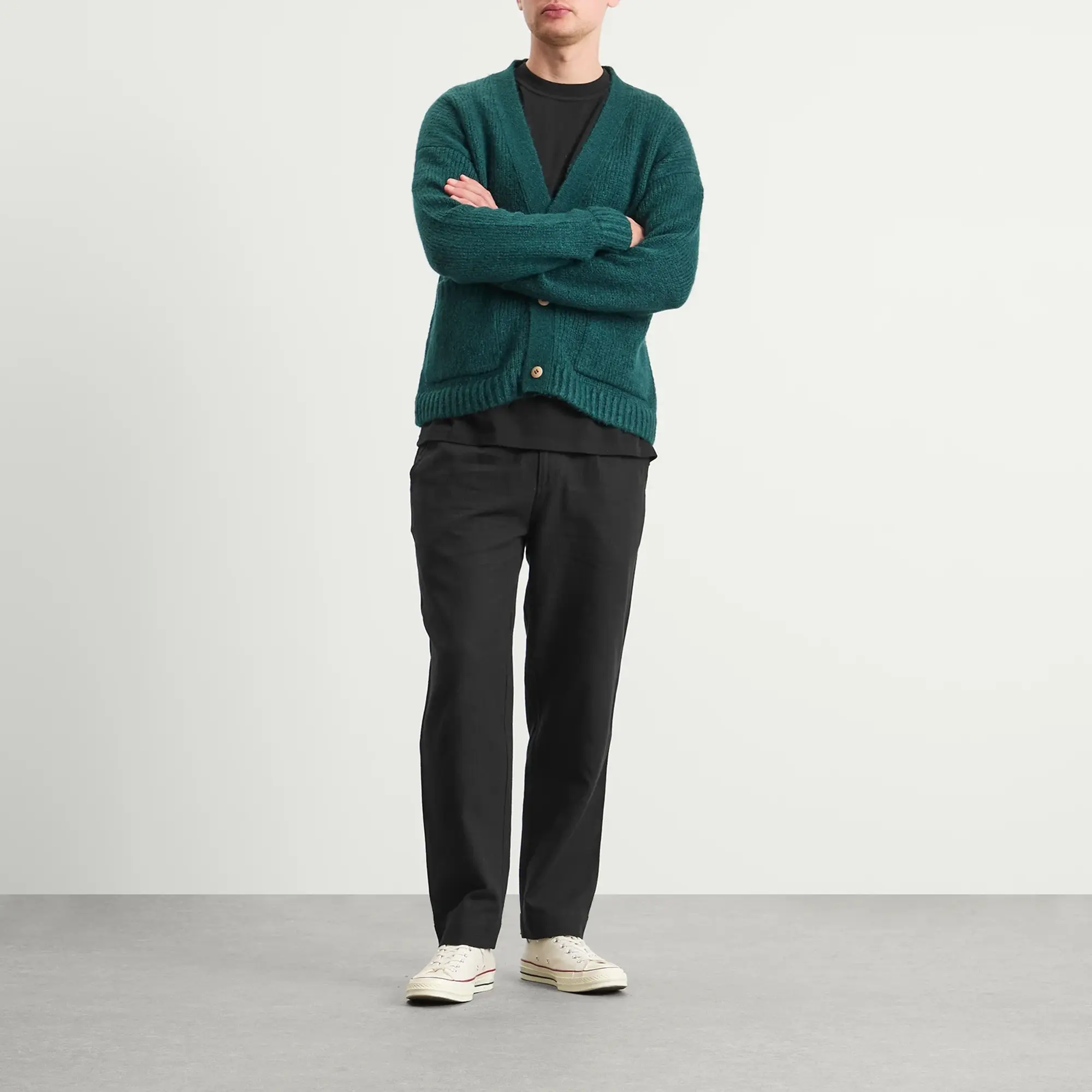 Folk Men's Signal Pant Soft Black Brushed Stripe