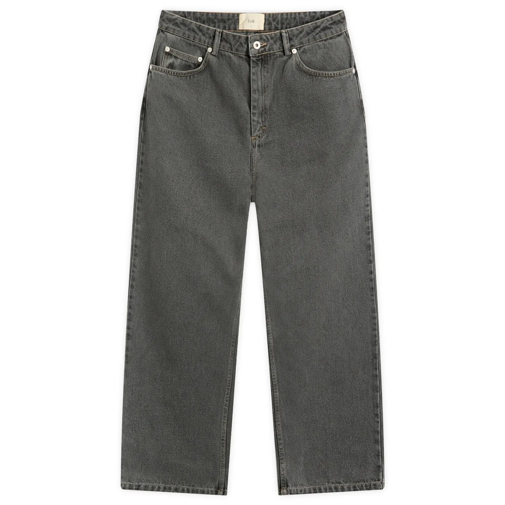 Folk Men's Barrel Leg Jean Smoke Grey Denim