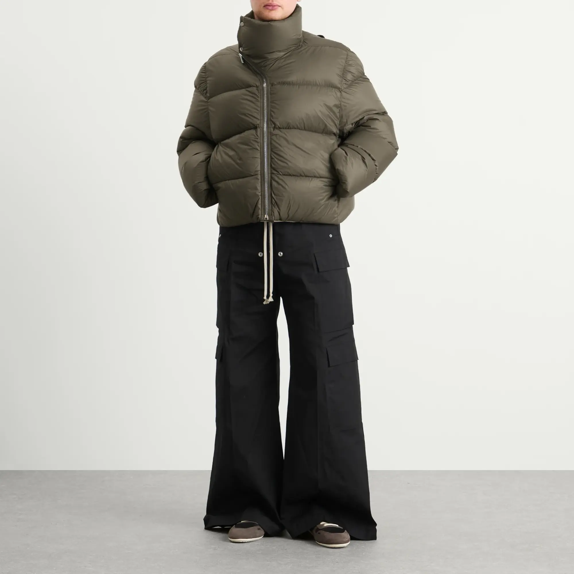 Rick Owens Men's Light Nylon Down Turtle Jacket Bosco