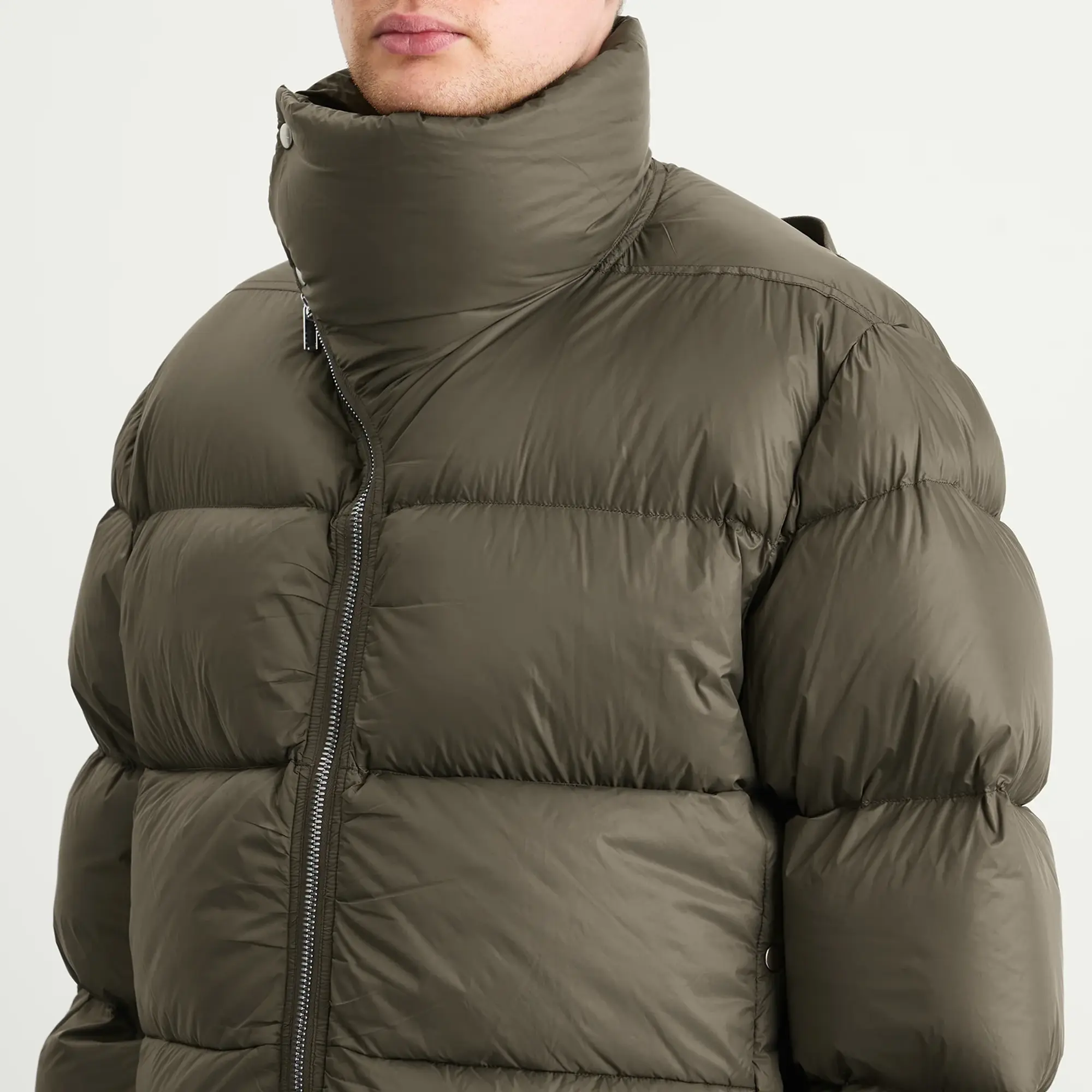 Rick Owens Men's Light Nylon Down Turtle Jacket Bosco