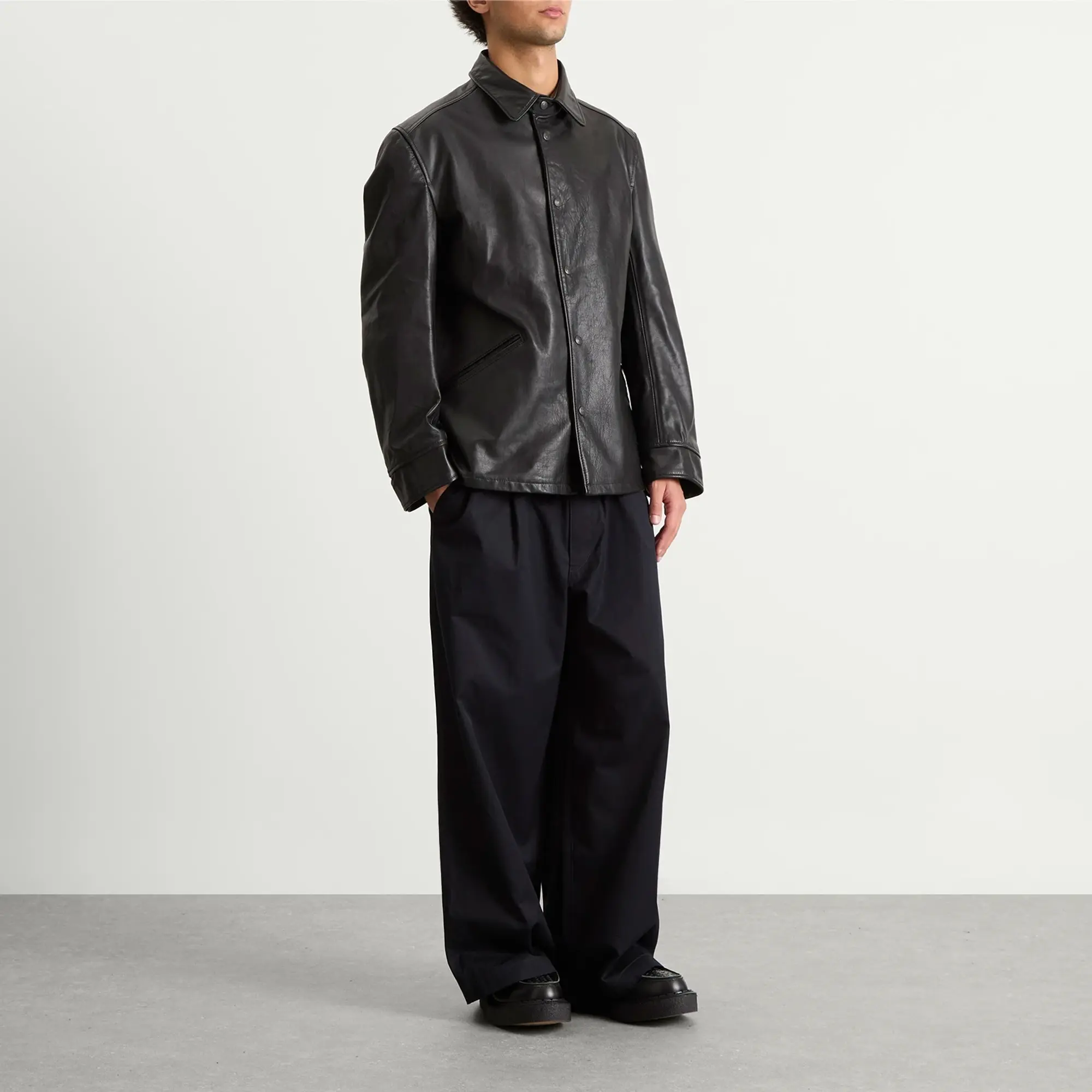 Junya Watanabe MAN Men's x Schott Leather Jacket Black