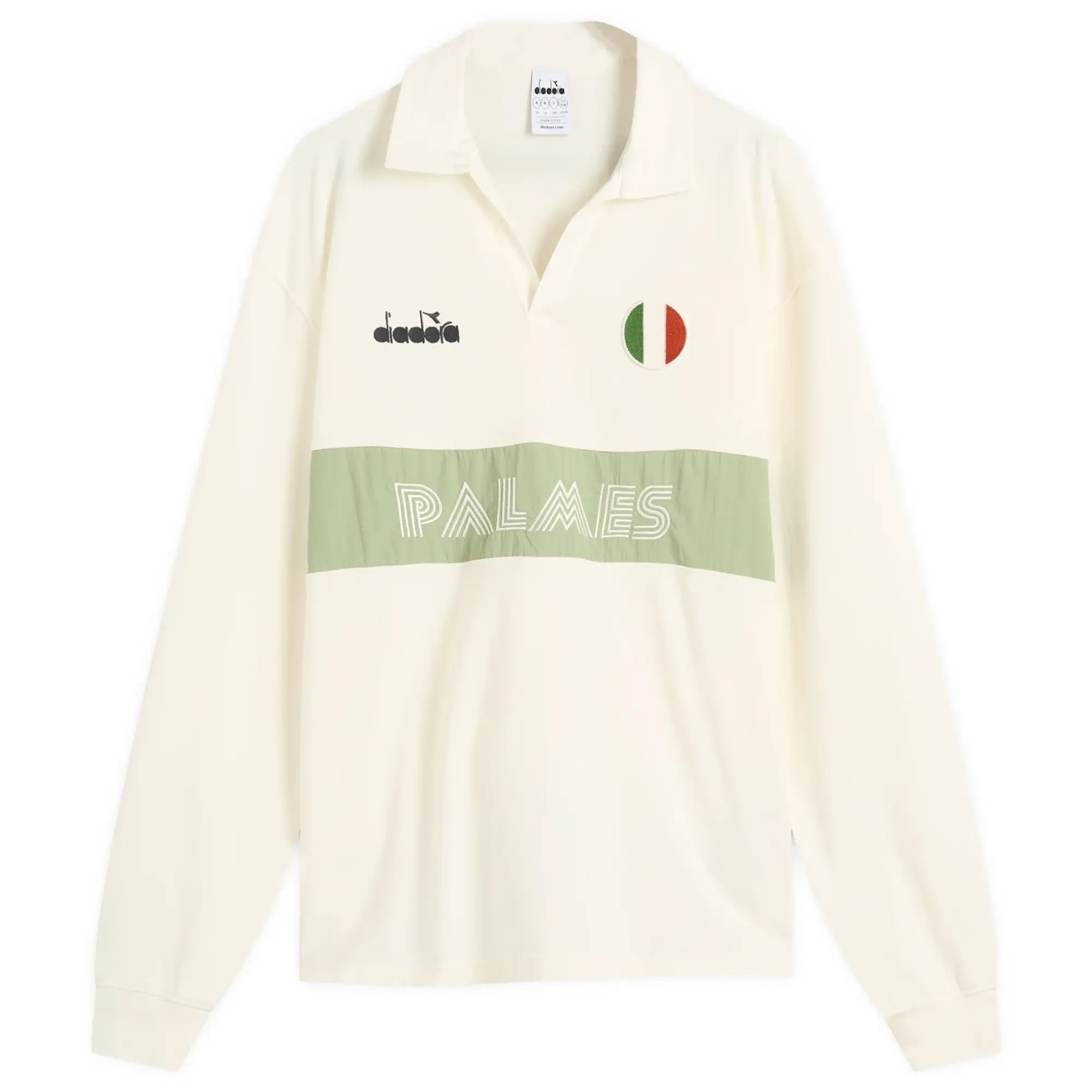 Diadora Men's Legacy Long Sleeve Polo Snow White