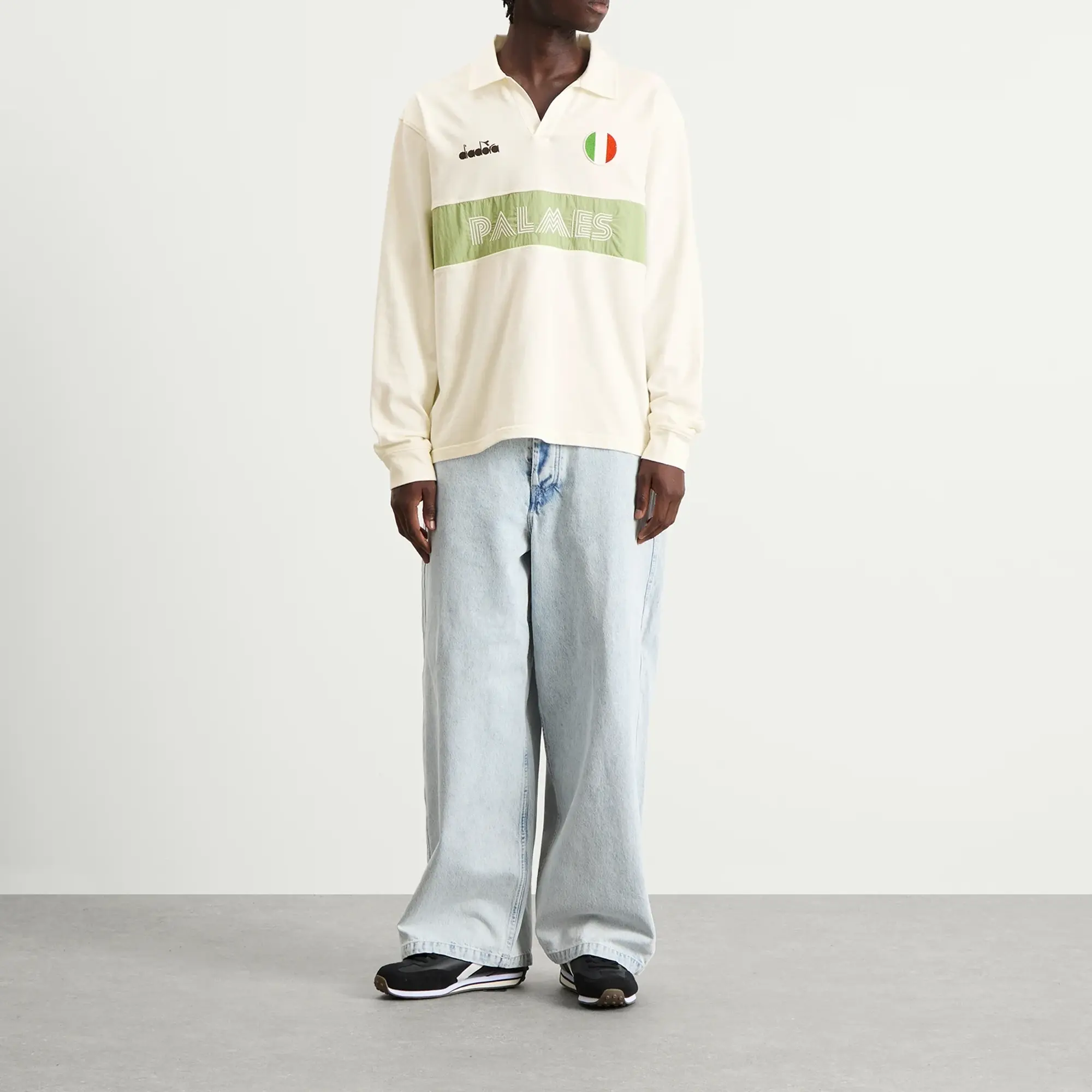 Diadora Men's Legacy Long Sleeve Polo Snow White