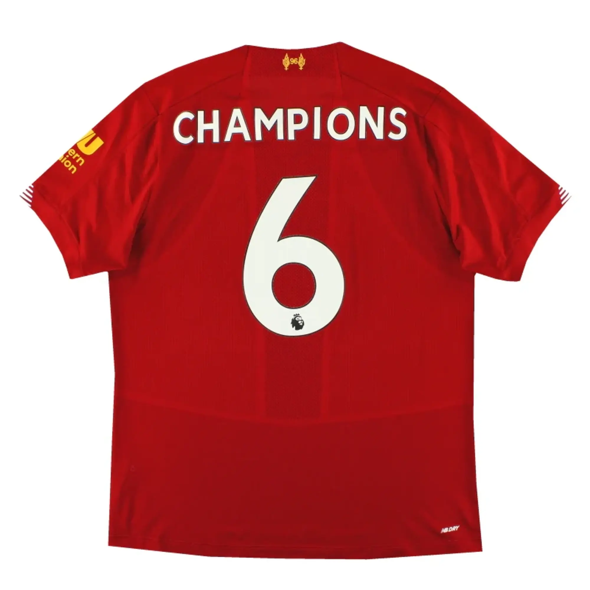 2019-20 Liverpool New Balance Home Shirt Champions #6 L - Liverpool / Excellent 