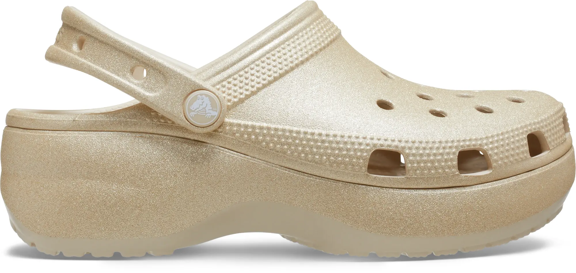 Crocs | Women | Classic Platform Glitter | Clogs | Champagne | 3