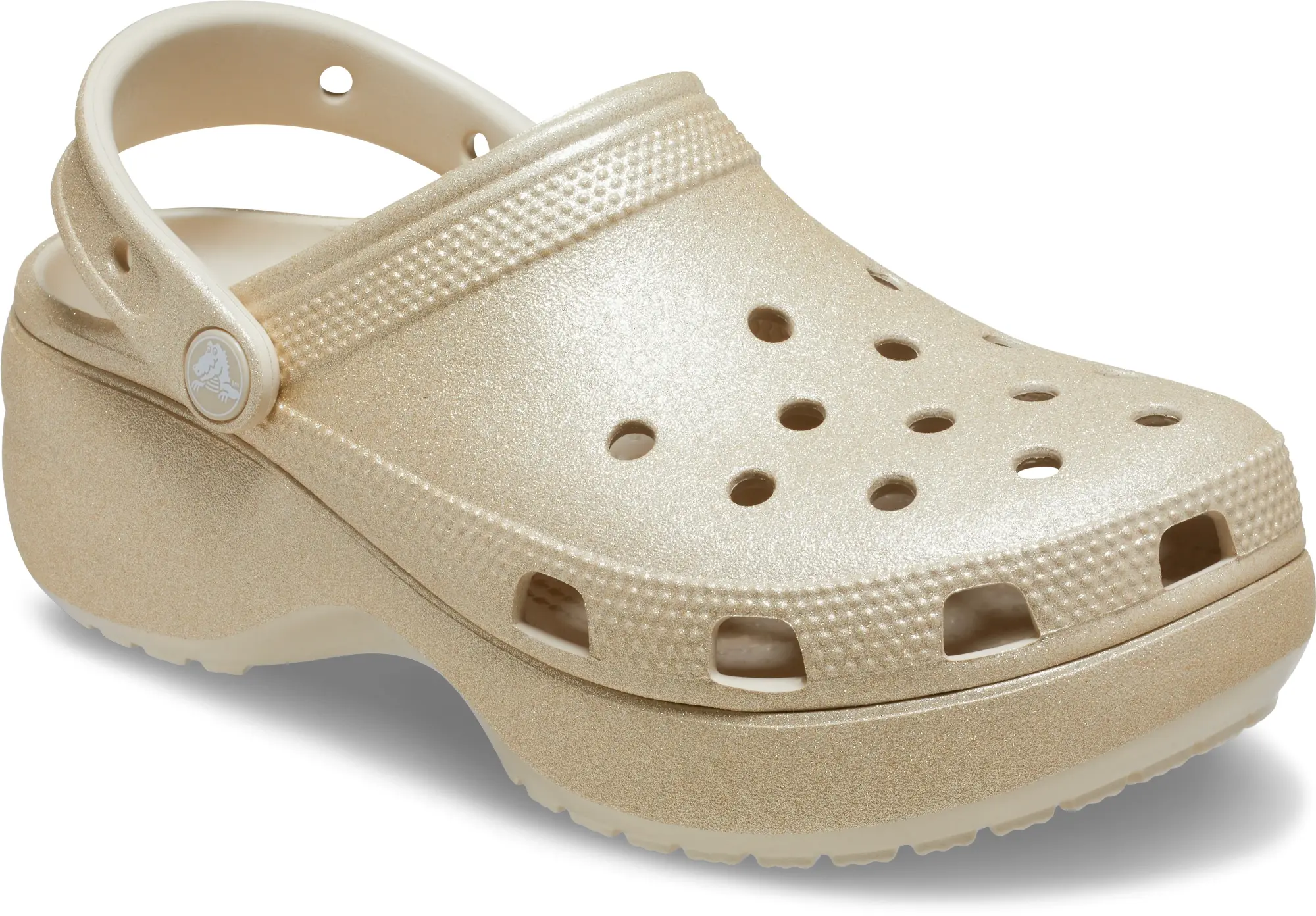 Crocs | Women | Classic Platform Glitter | Clogs | Champagne | 3