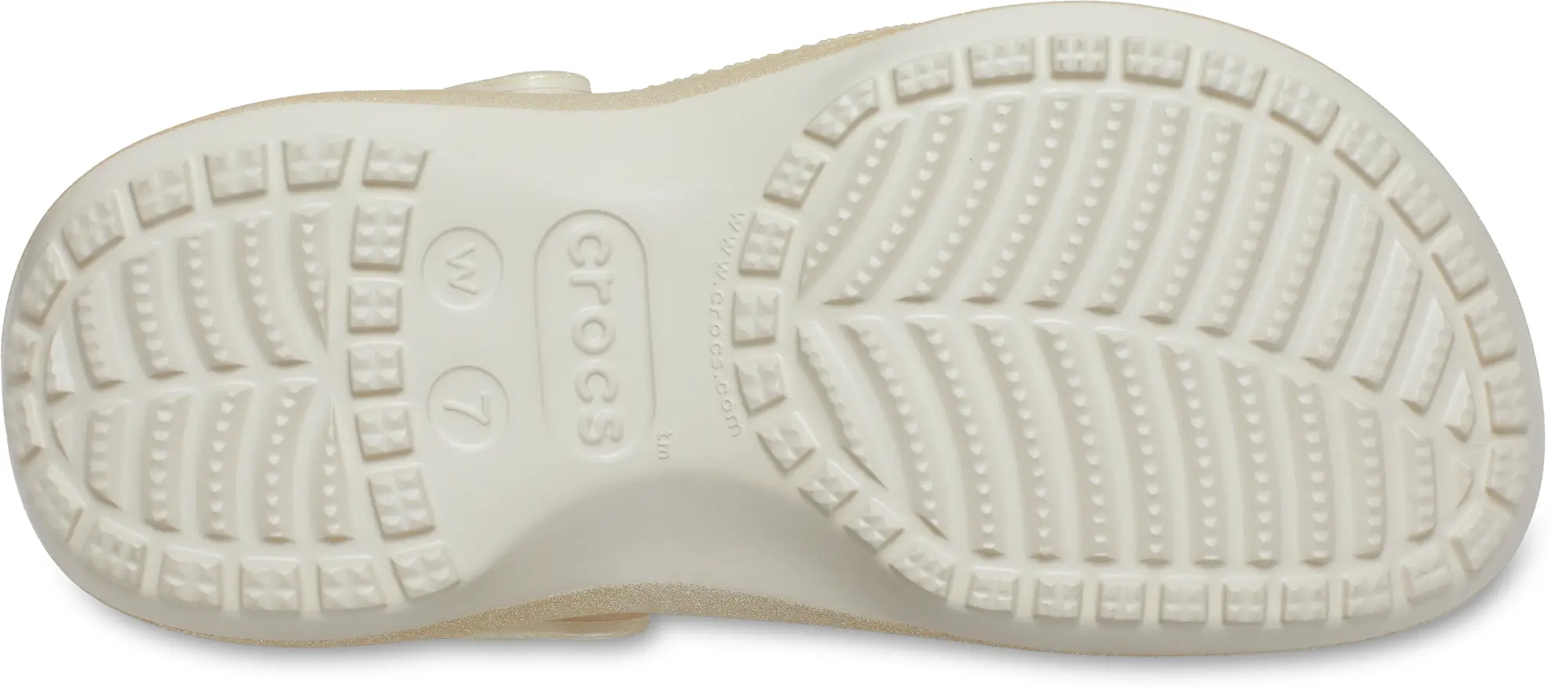 Crocs | Women | Classic Platform Glitter | Clogs | Champagne | 3