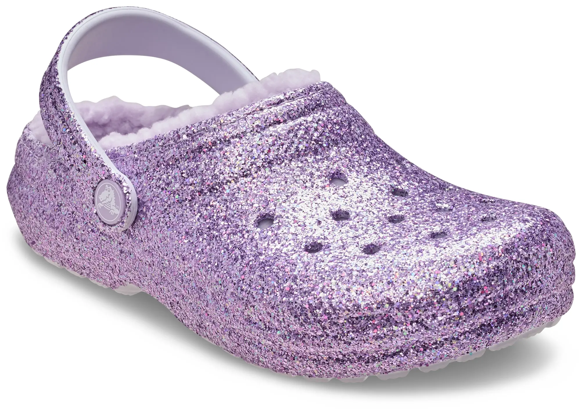 Crocs | Kids | Classic Lined Chunky Glitter | Clogs | Purple Moon | C11