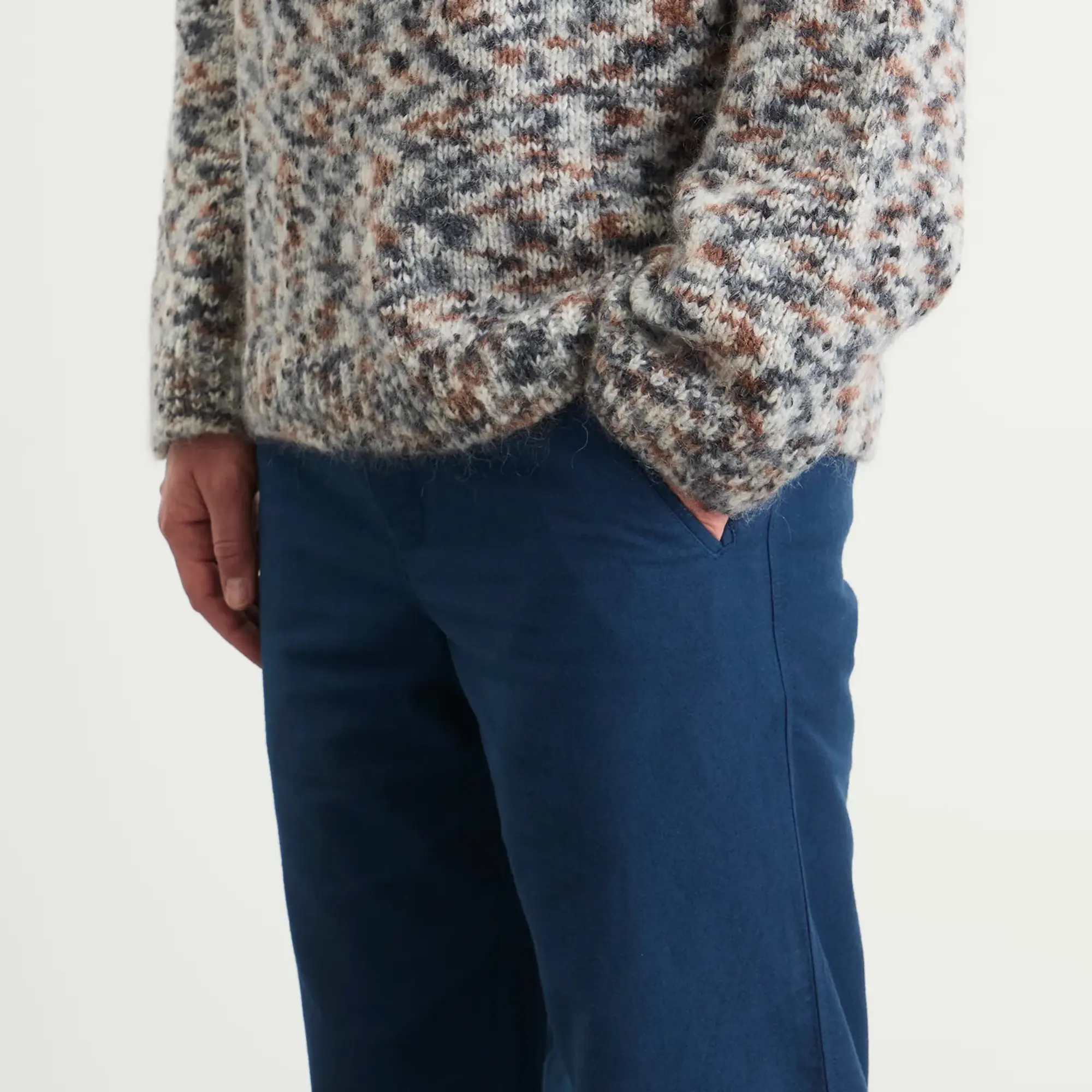 Folk Men's Drawcord Assembly Pant Ink Blue Moleskin