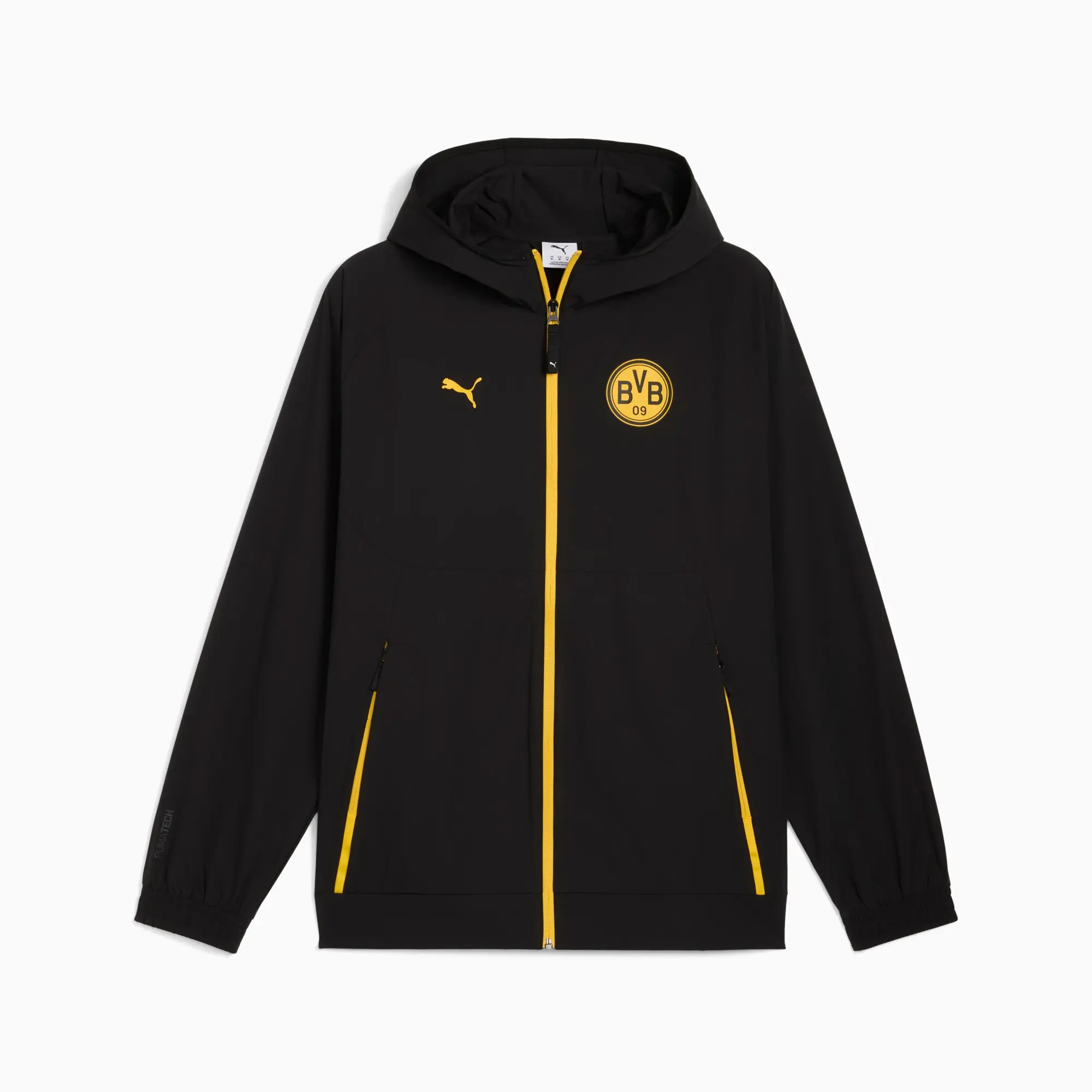 Borussia Dortmund PUMAtech Woven Jacket Men, Black/Yellow Sizzle, size 3XL