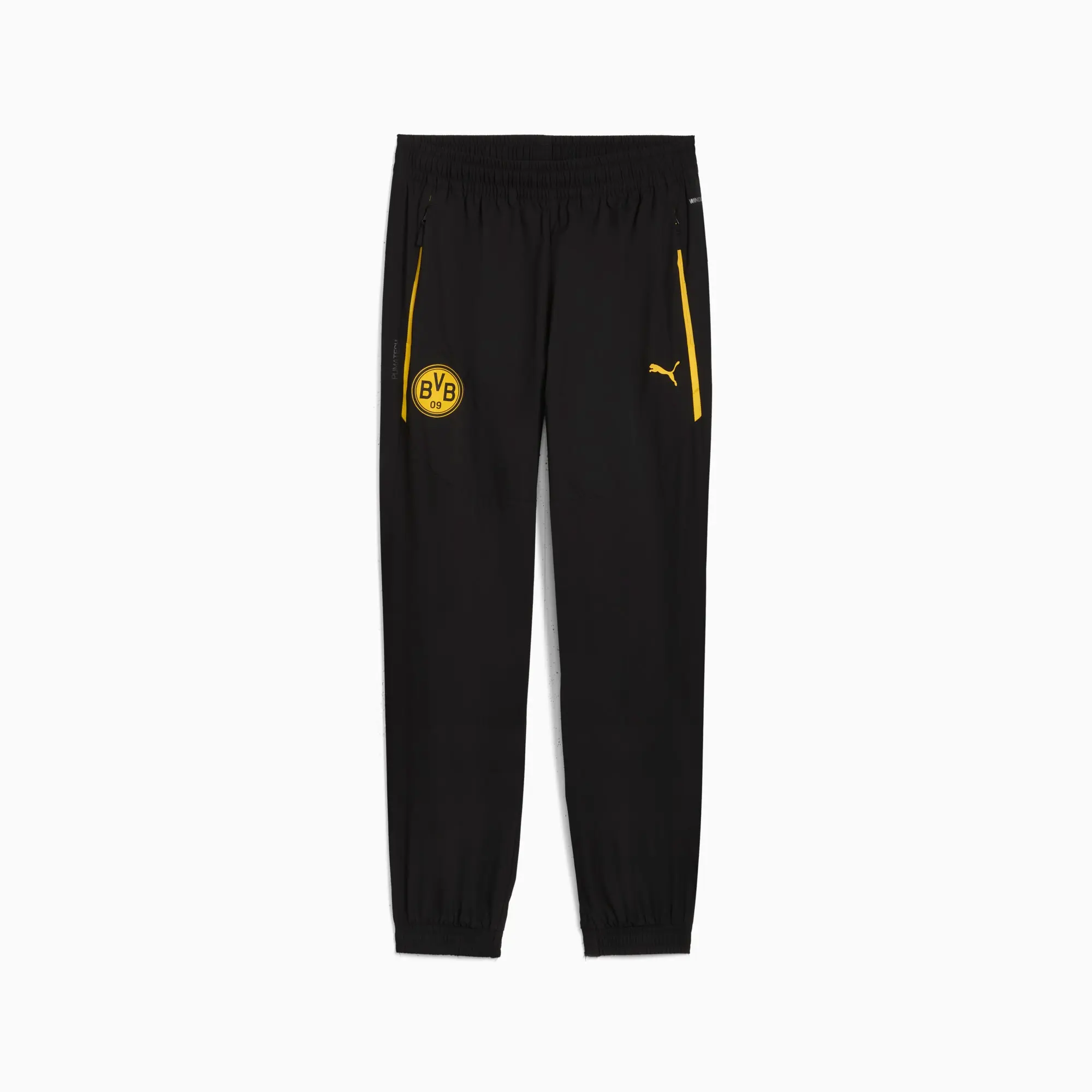 Borussia Dortmund PUMAtech Woven Pants Men, Black/Yellow Sizzle, size 3XL