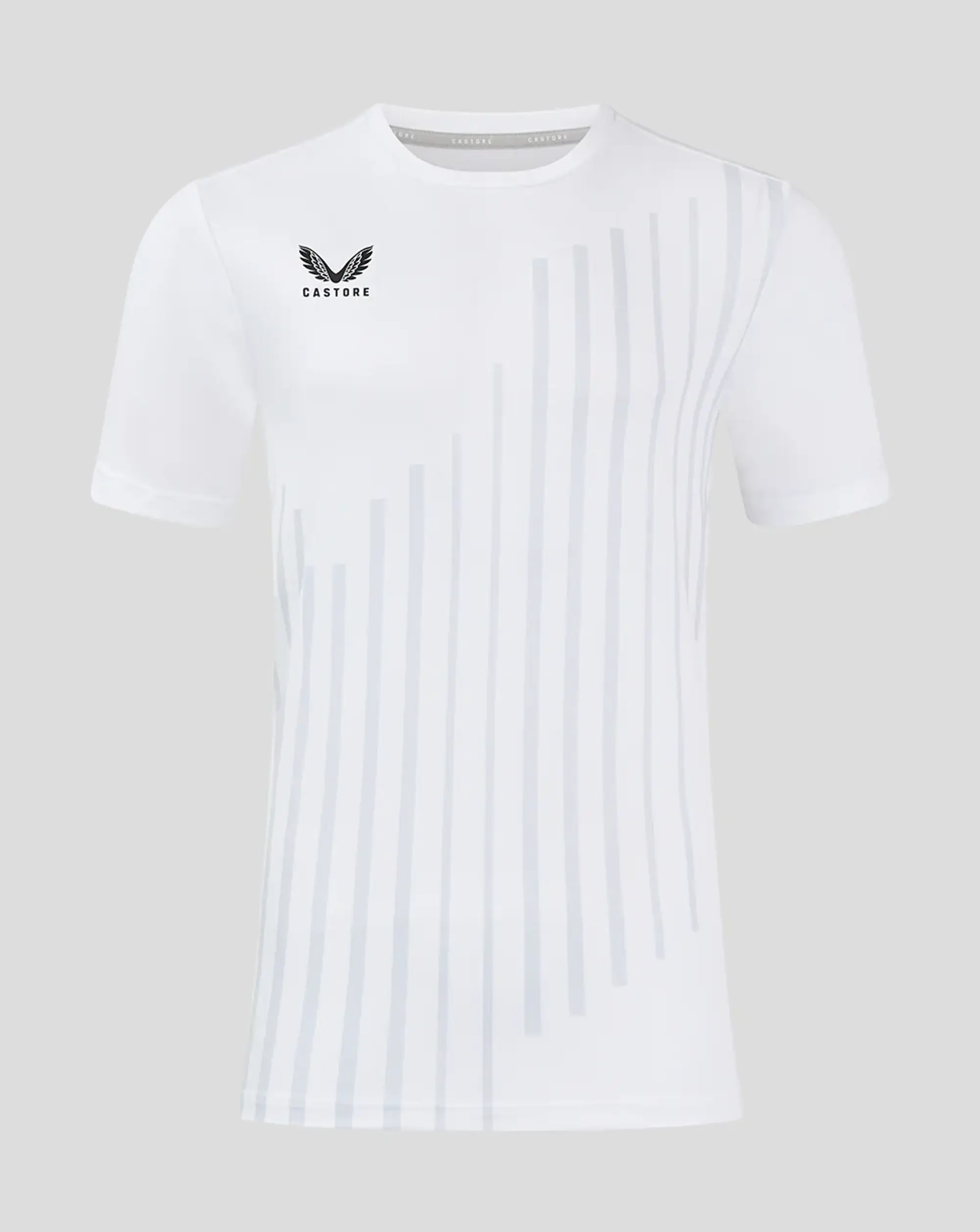 Castore Linear Printed Ss Training Tee - White/ Arctic Ice