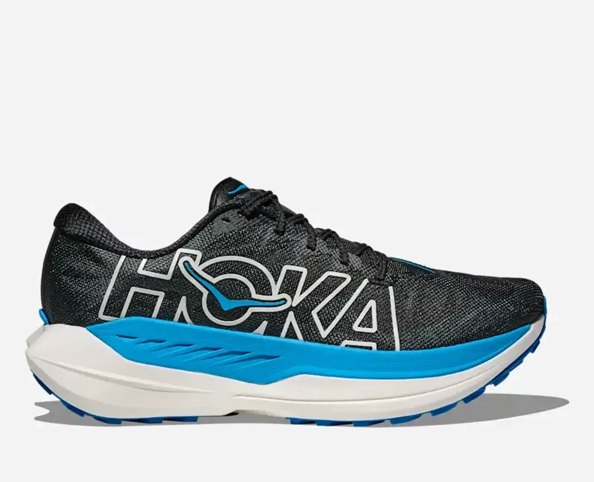 Hoka Women's Rocket X Trail In Black/Skyward Blue