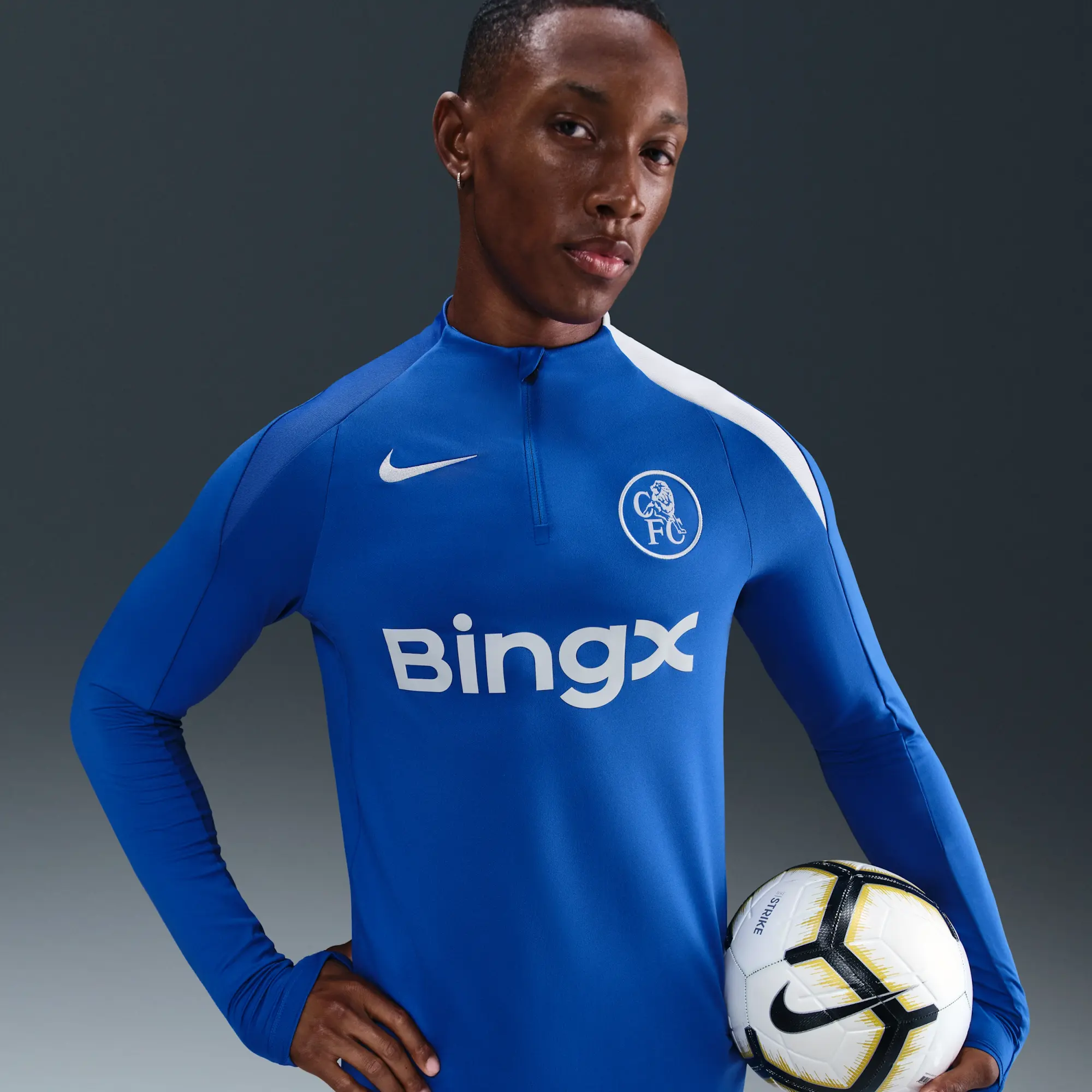 Chelsea F.C. Strike Third Nike Dri-FIT Total 90 Football Knit Drill Top - Blue - Sustainable Materials
