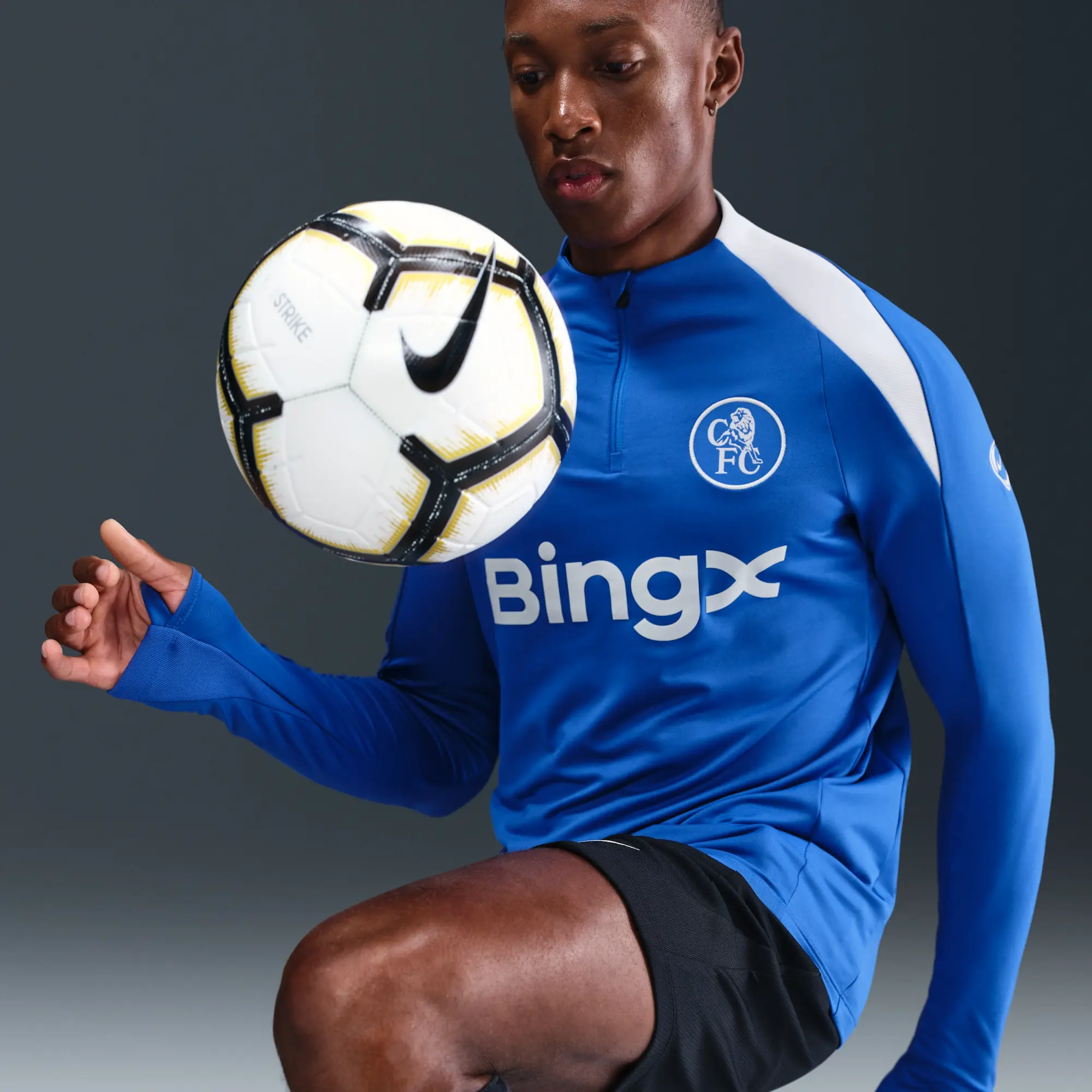 Chelsea F.C. Strike Third Nike Dri-FIT Total 90 Football Knit Drill Top - Blue - Sustainable Materials
