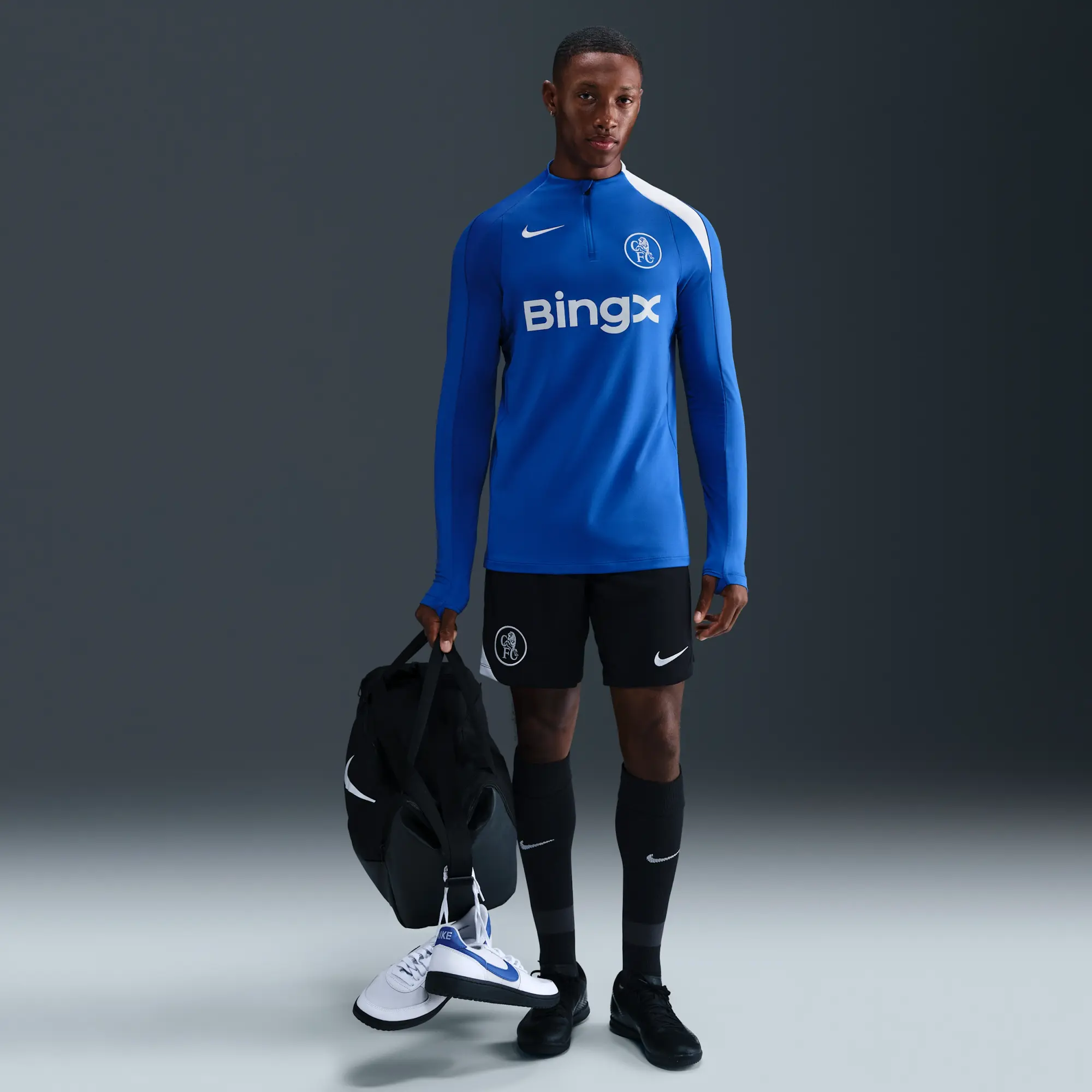 Chelsea F.C. Strike Third Nike Dri-FIT Total 90 Football Knit Drill Top - Blue - Sustainable Materials