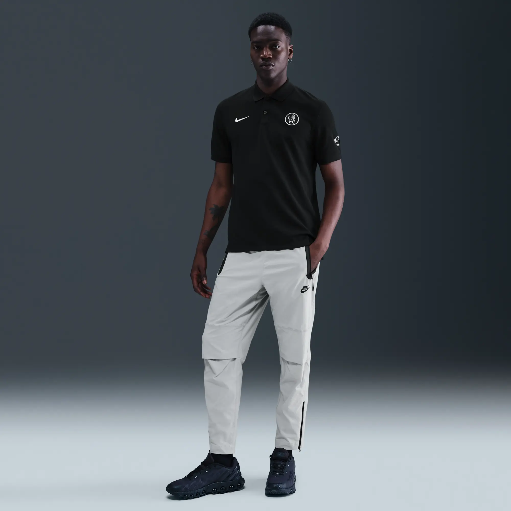Chelsea F.C. The Nike Polo Third Men's Nike Dri-FIT Football Polo - Black - Sustainable Materials
