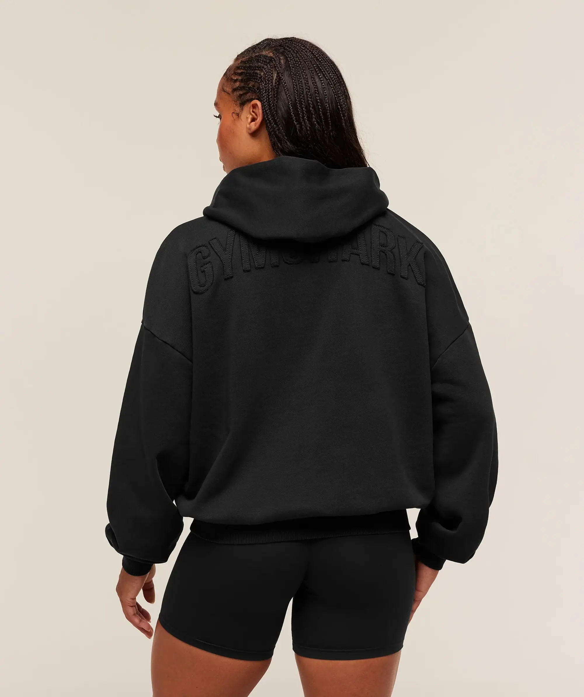  Power Washed Oversized Hoodie - Black/Acid Wash Small Ball