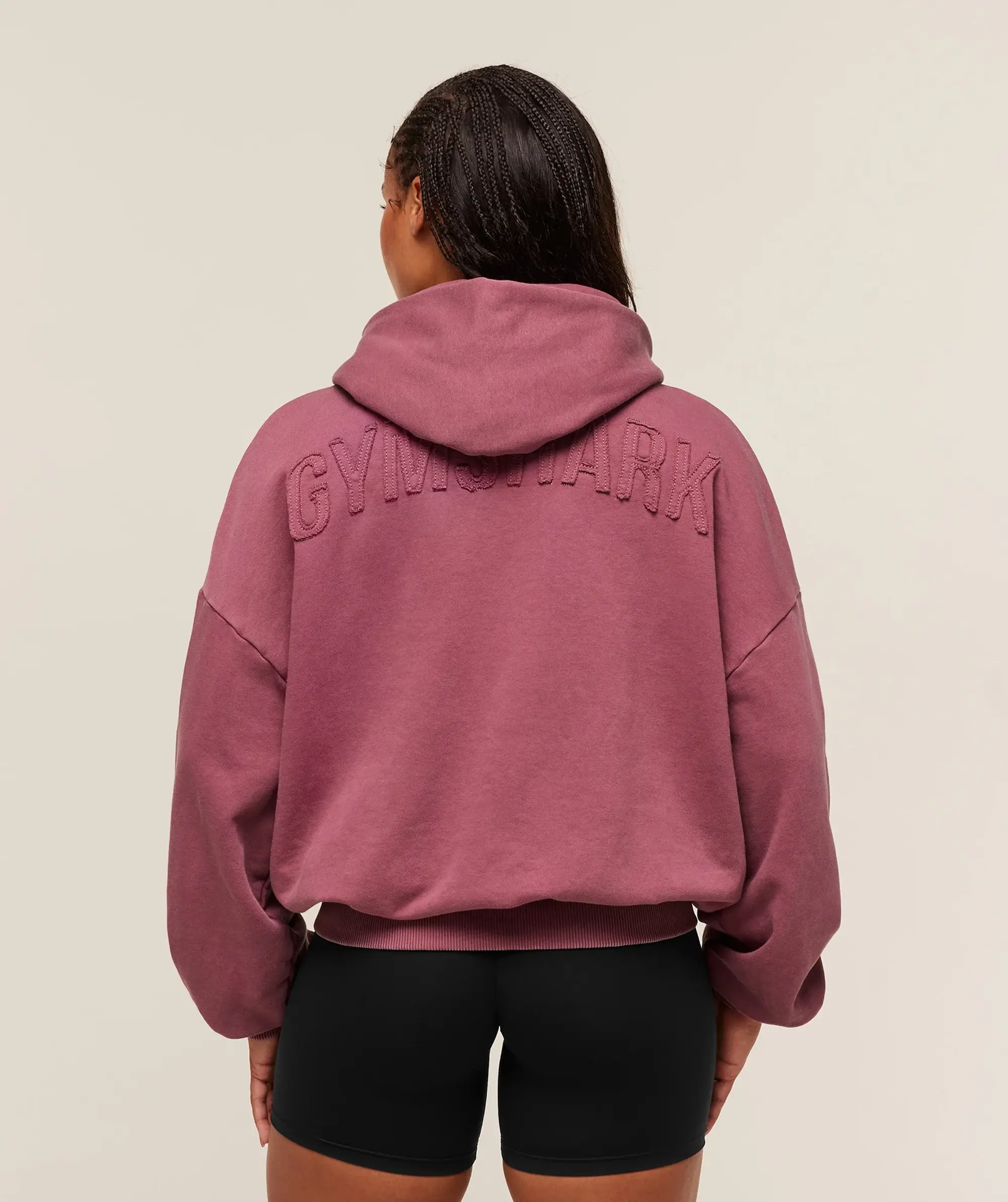  Power Washed Oversized Hoodie - Reset Pink/Acid Wash Small Ball
