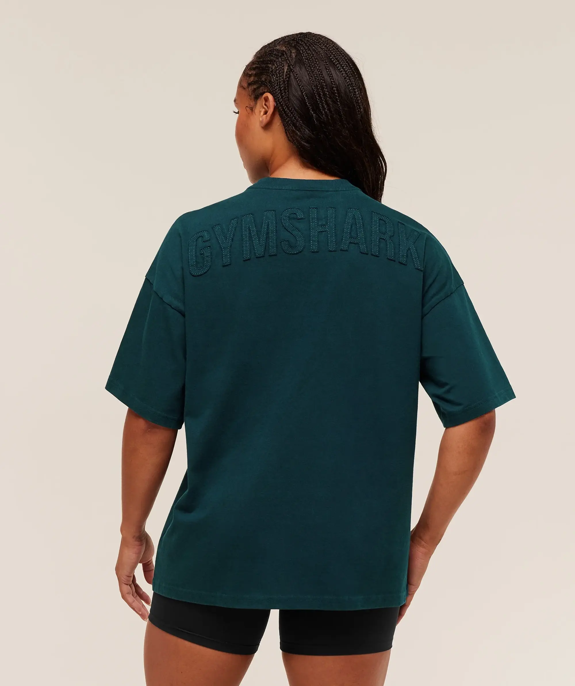  Power Washed Oversized T-Shirt - Deep Petrol Blue/Acid Wash Small Ball