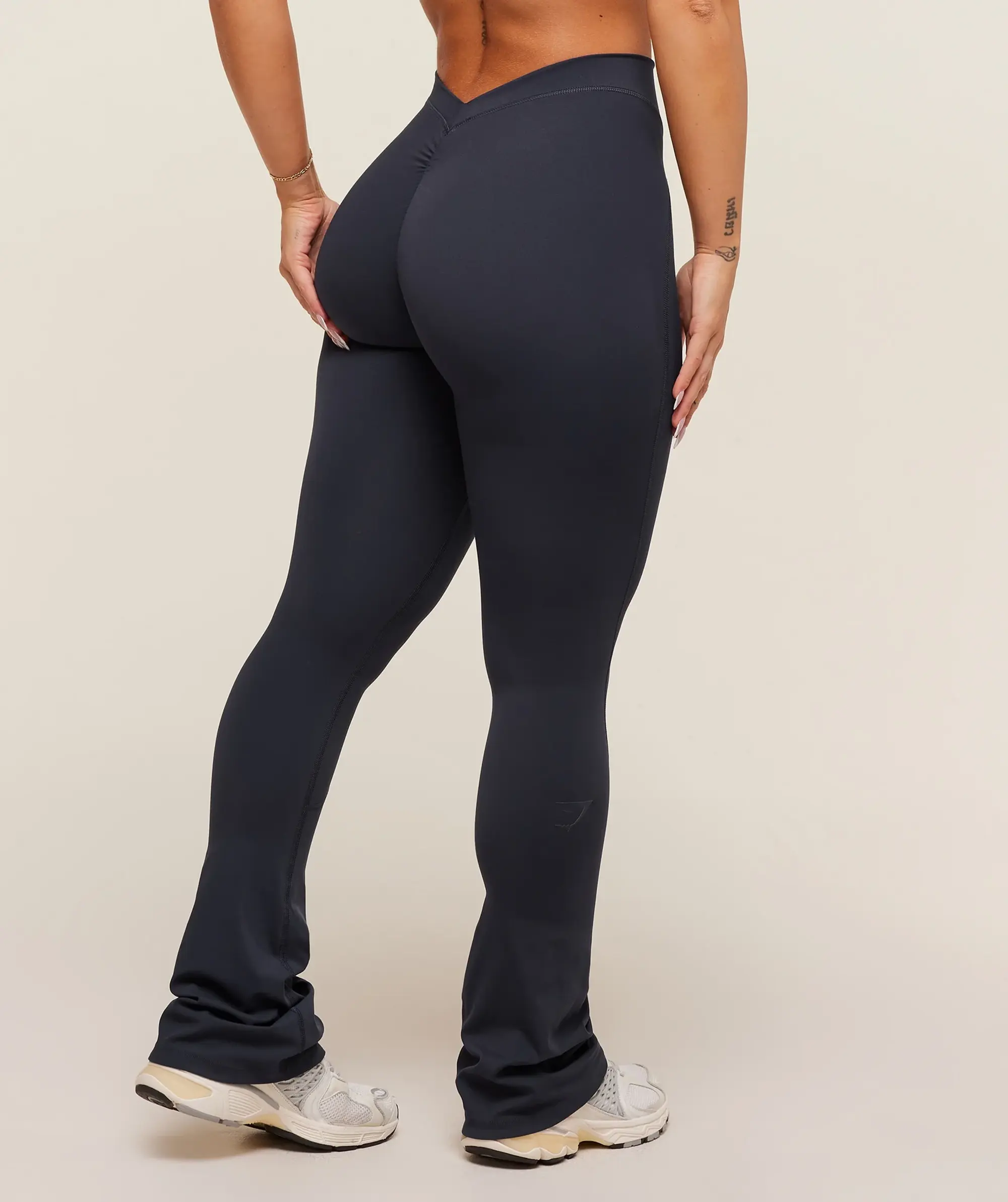  Lifting Dipped Waistband Flared Leggings - Heavy Blue