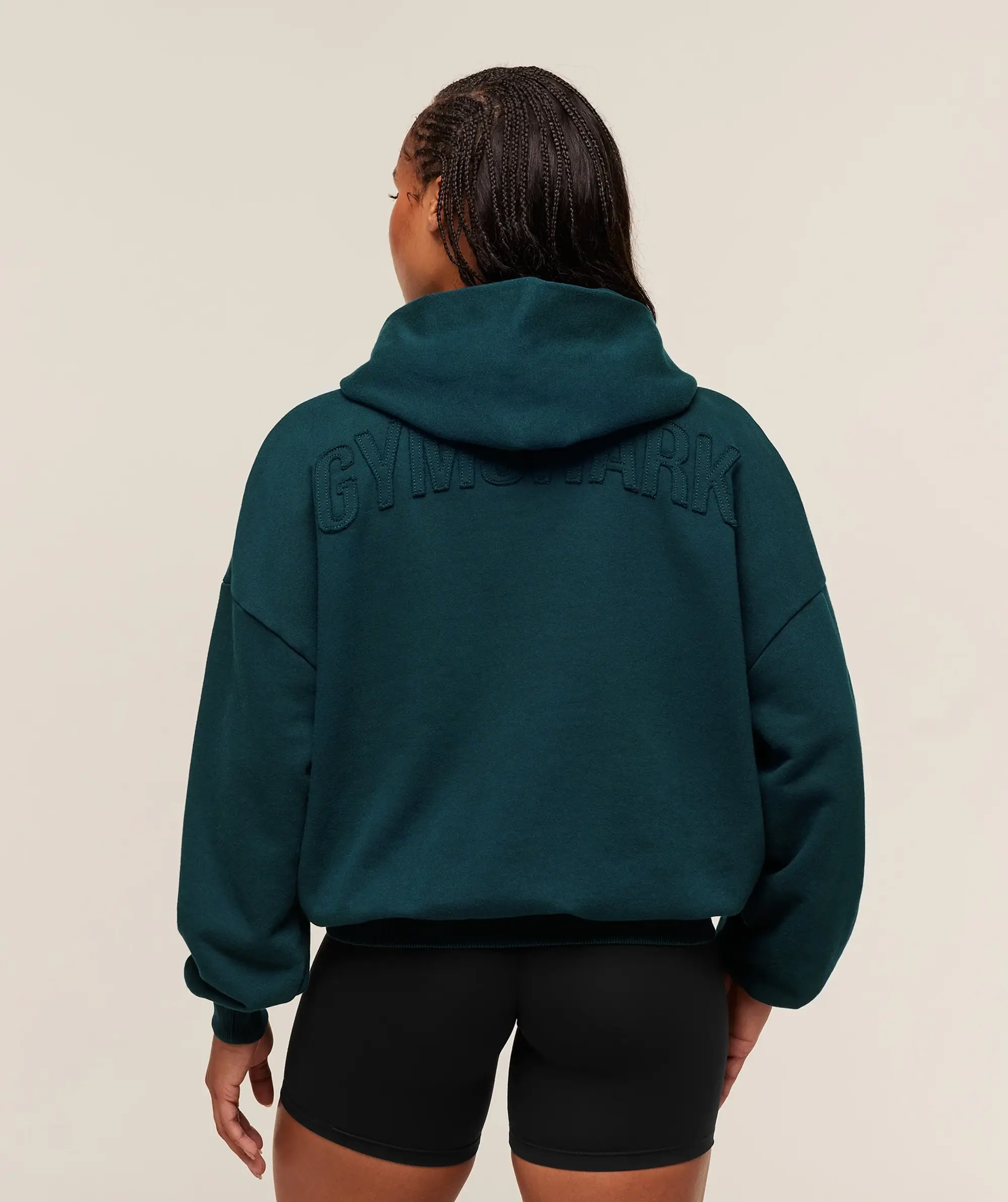 Power Washed Oversized Hoodie - Deep Petrol Blue/Acid Wash Small Ball