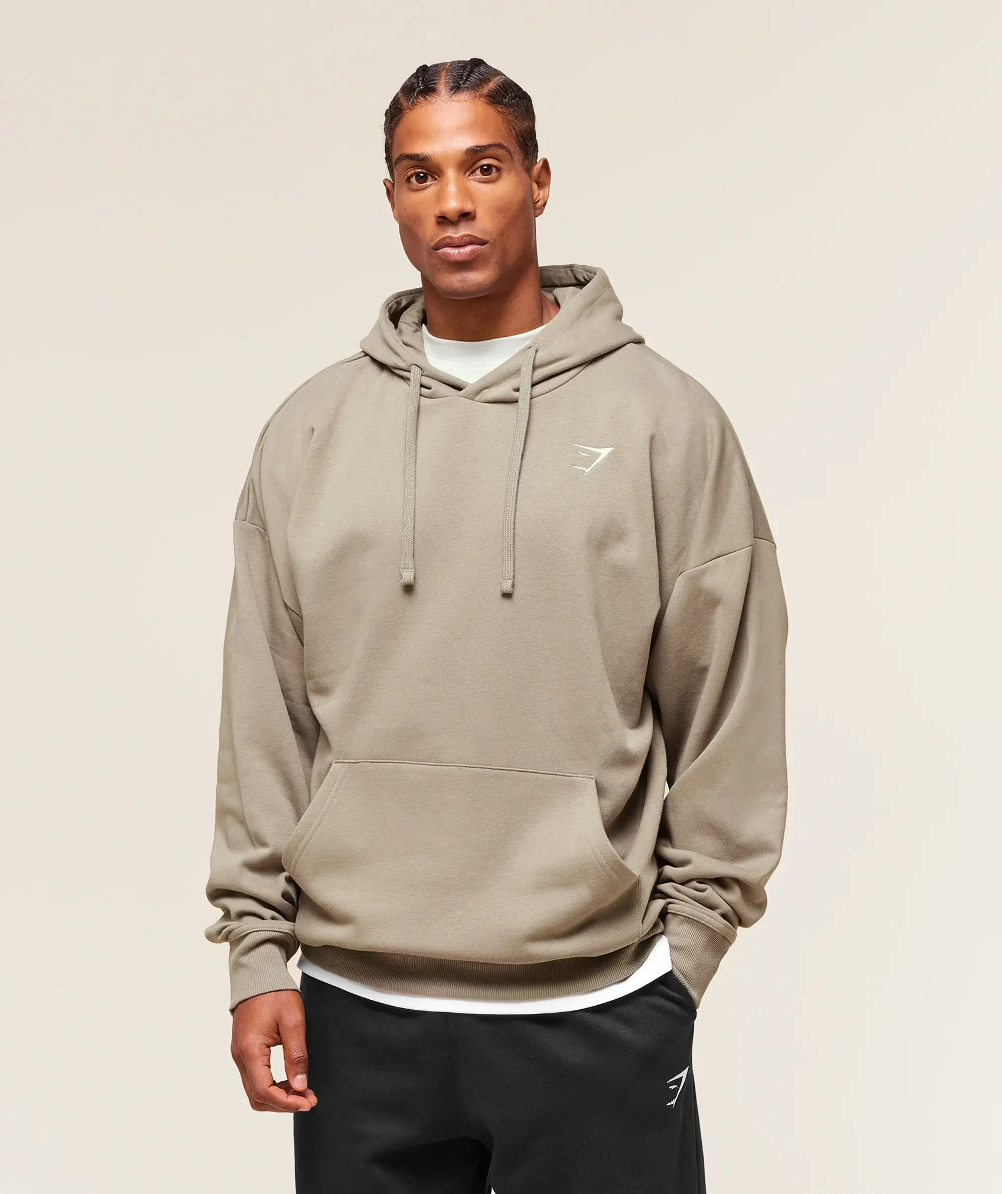  Crest Oversized Hoodie - Linen Brown