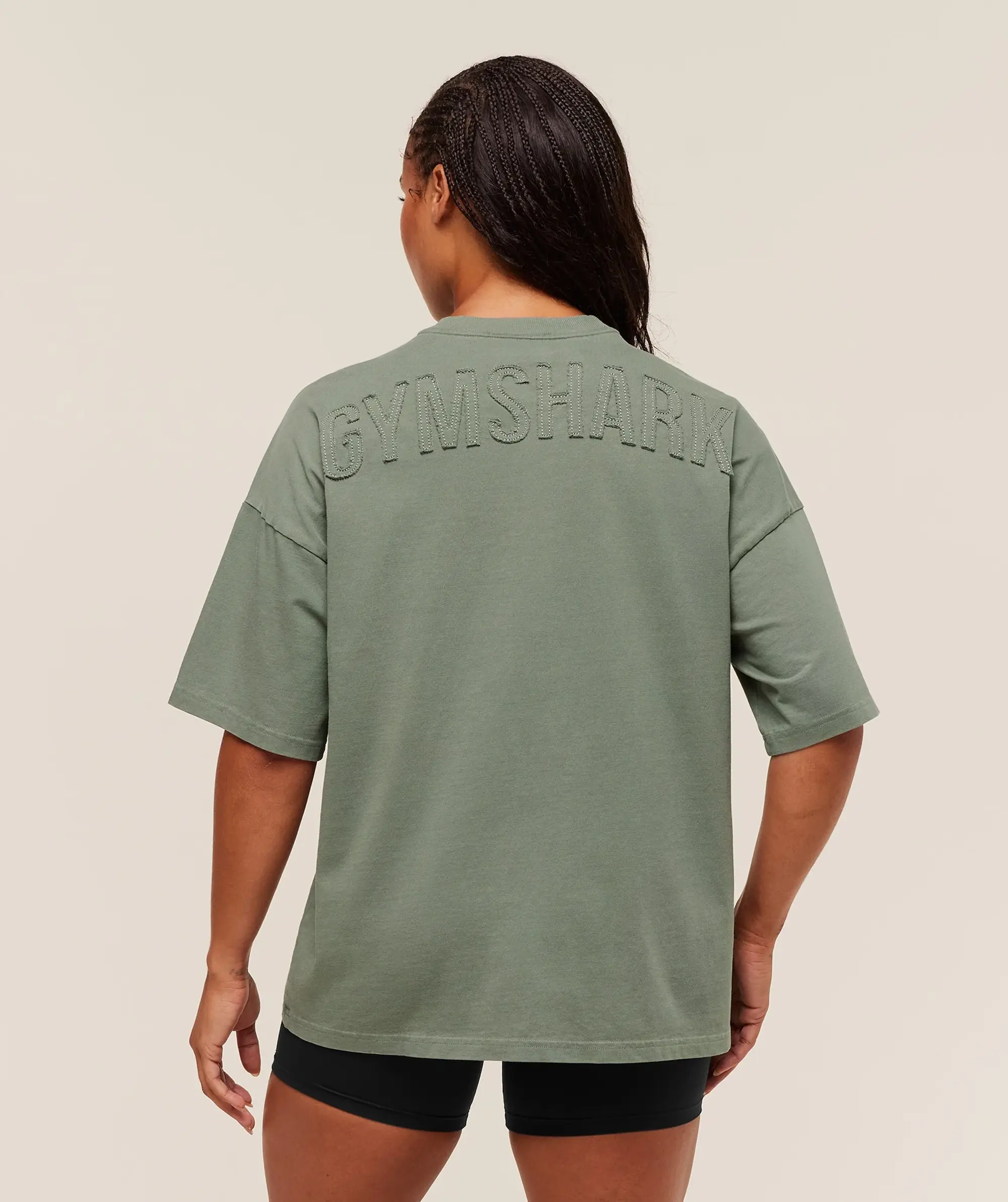  Power Washed Oversized T-Shirt - Unit Green/Acid Wash Small Ball