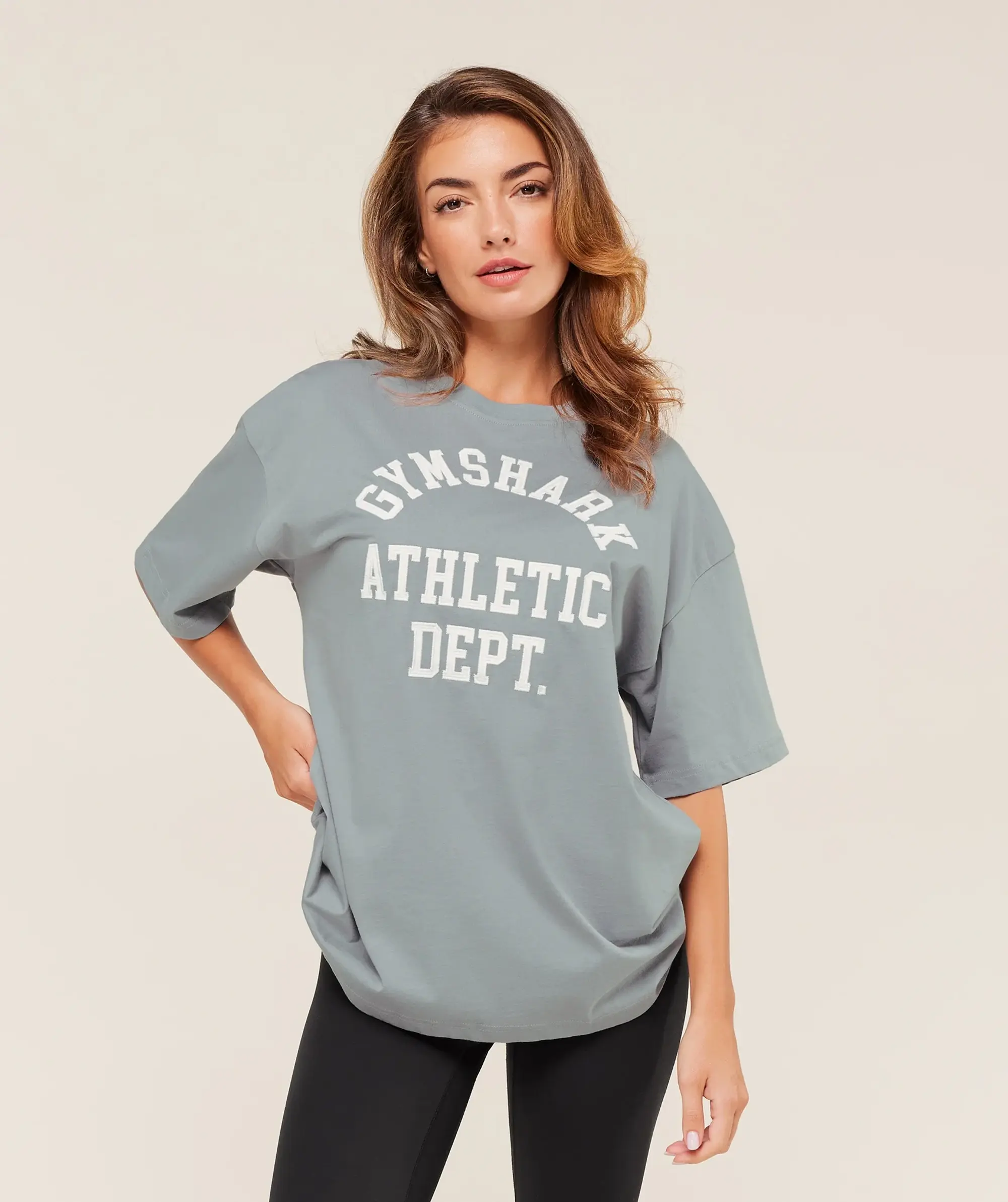  Athletic Department Oversized Graphic T-Shirt - Denim Grey