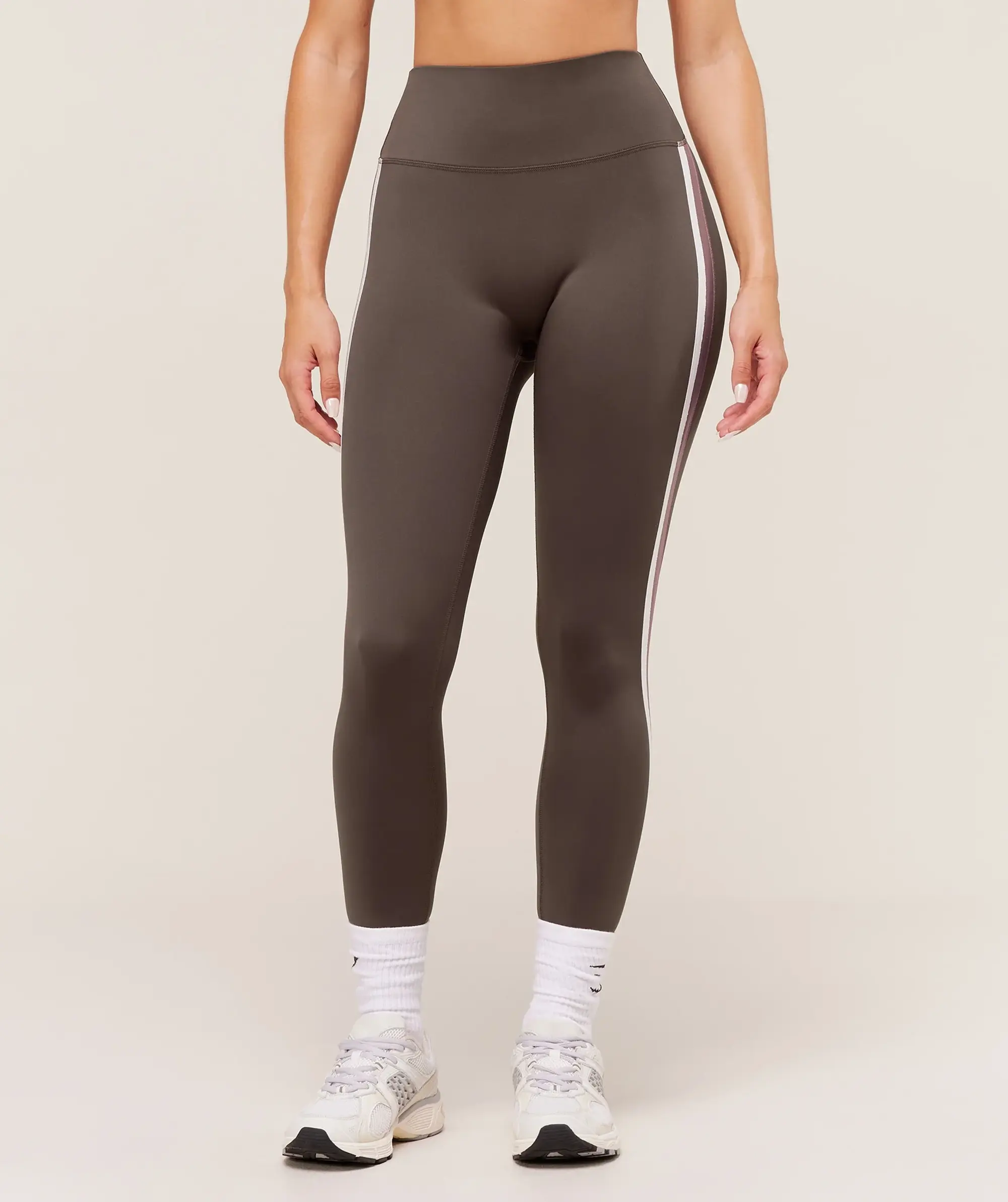  Piping Leggings - Walnut Brown/Chestnut Pink/Soft White