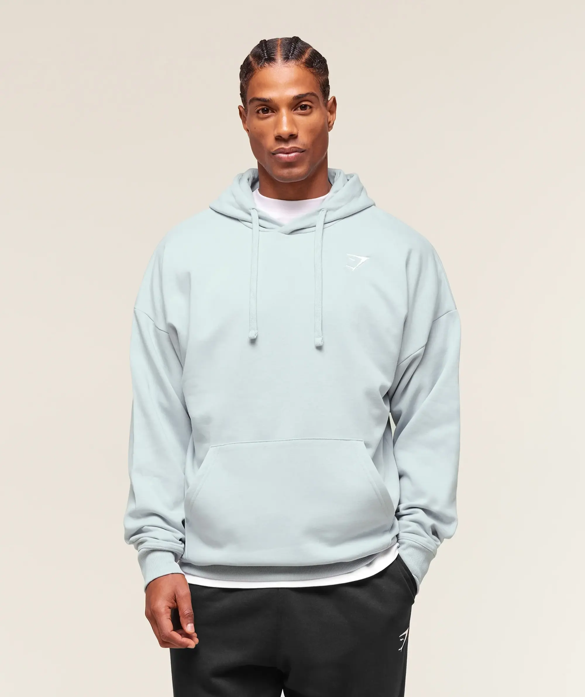  Crest Oversized Hoodie - Smoke Blue