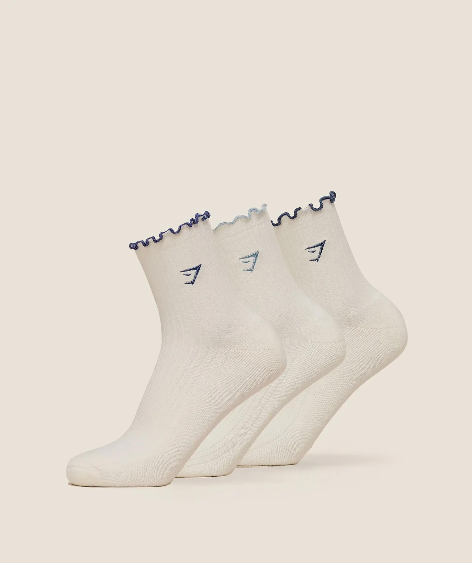 Midi Frill Socks 3pk - Bench Blue/Worn Blue/Compound Blue