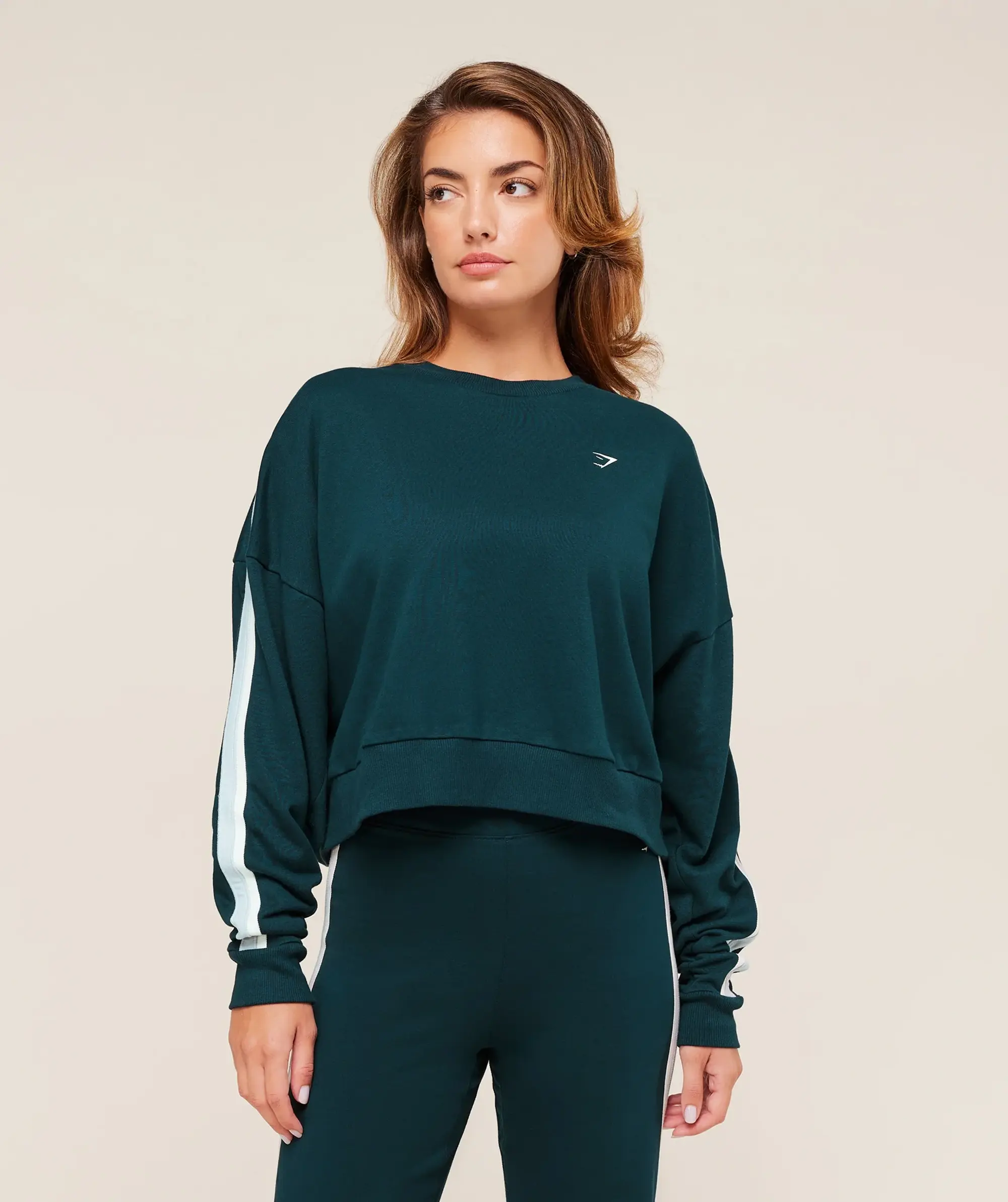  Piping Midi Crew Neck - Deep Petrol Blue/Smoke Blue/Soft White