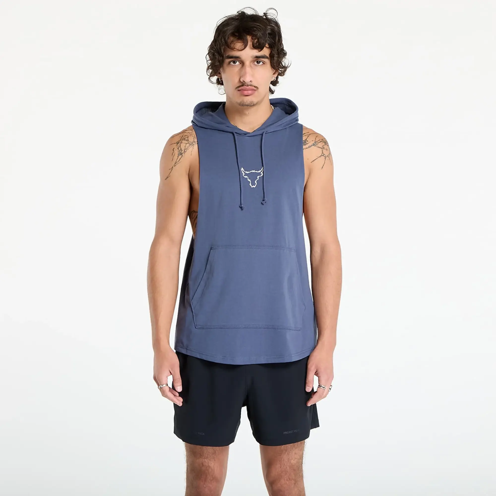 Under Armour Project Rock Men's Sleeveless Hoodie Downpour Gray / Stone L