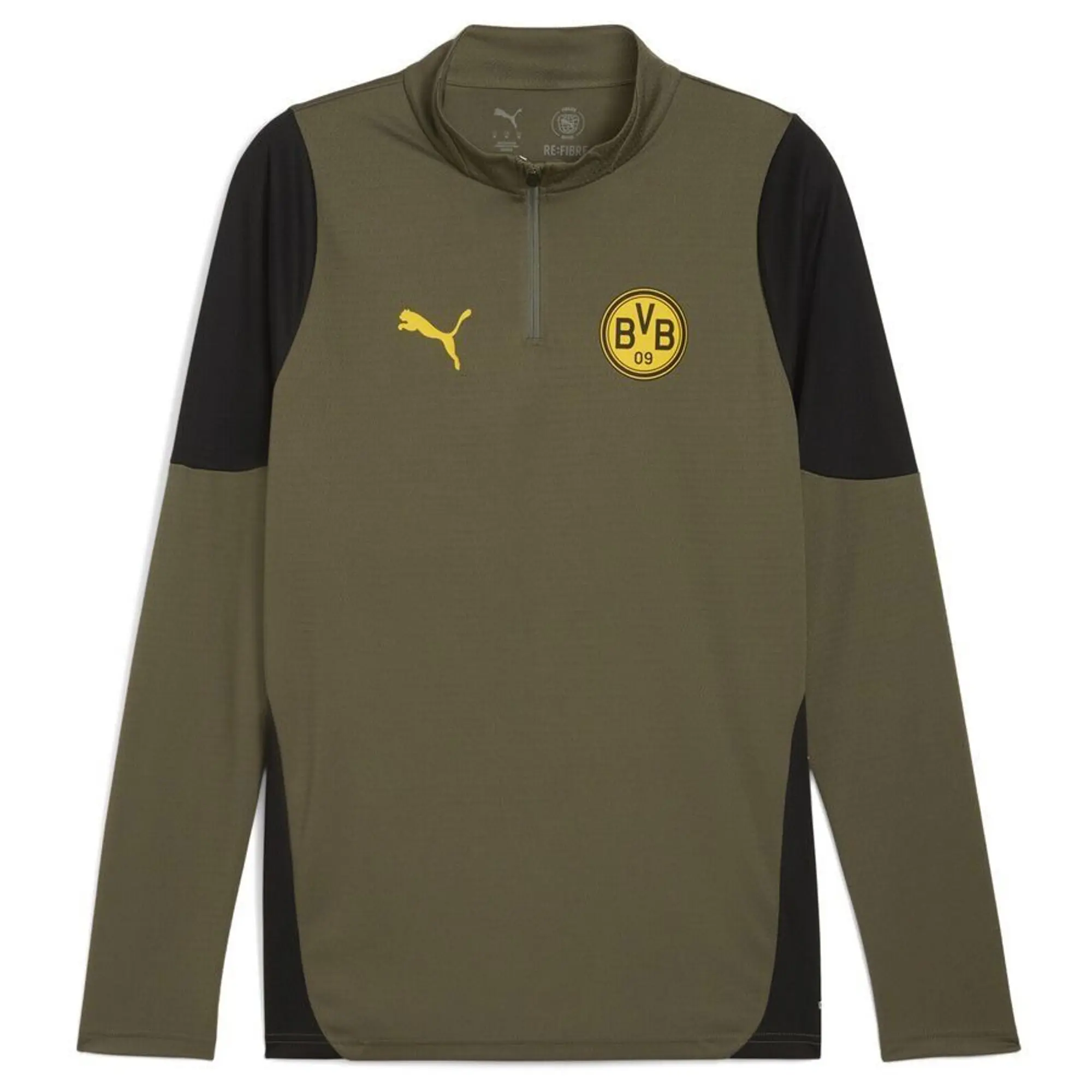 PUMA Borussia Dortmund Training Quarter-Zip Top Men, Loden Green/Black, size 3XL