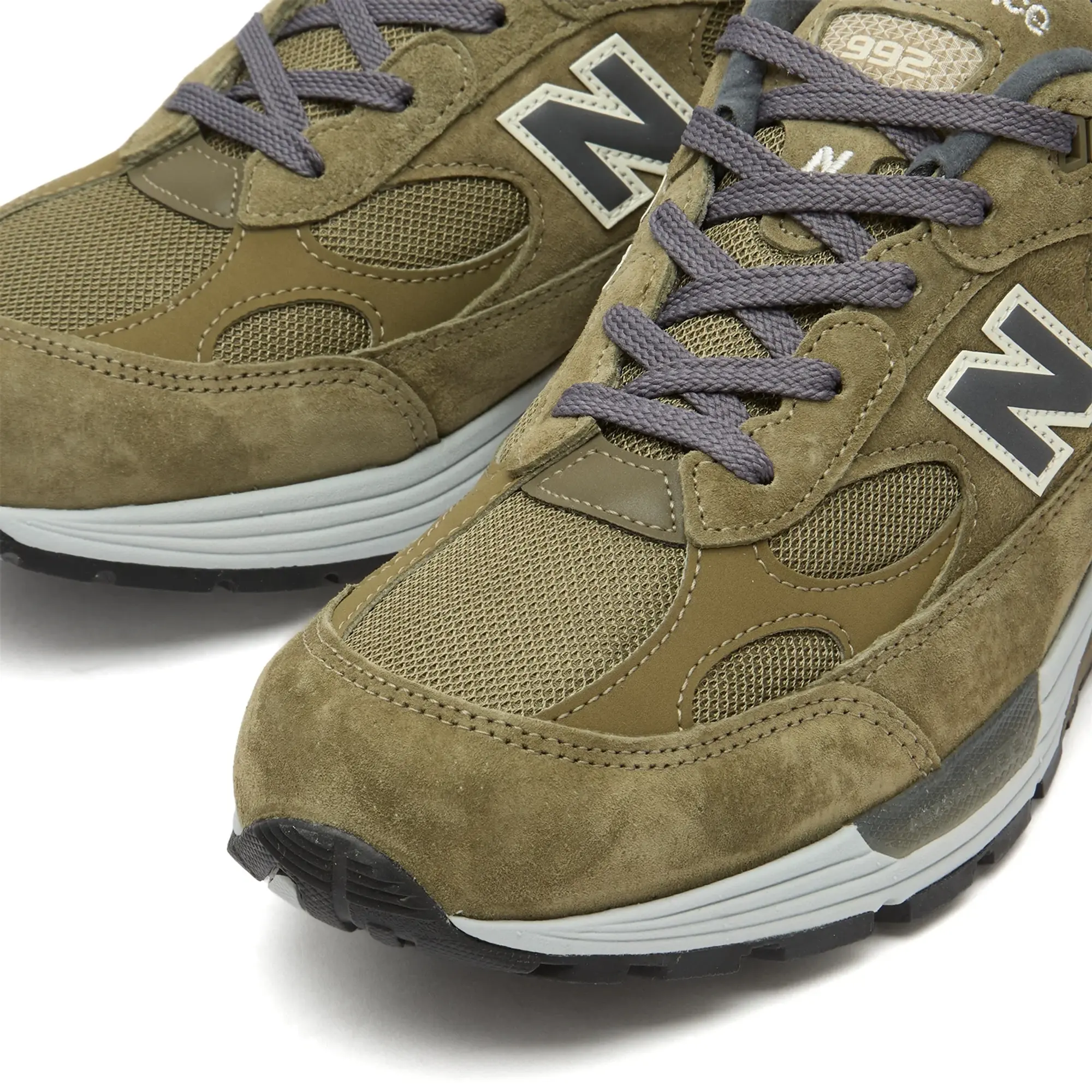 New Balance Unisex Made in USA 992 in Green/Grey Suede/Mesh