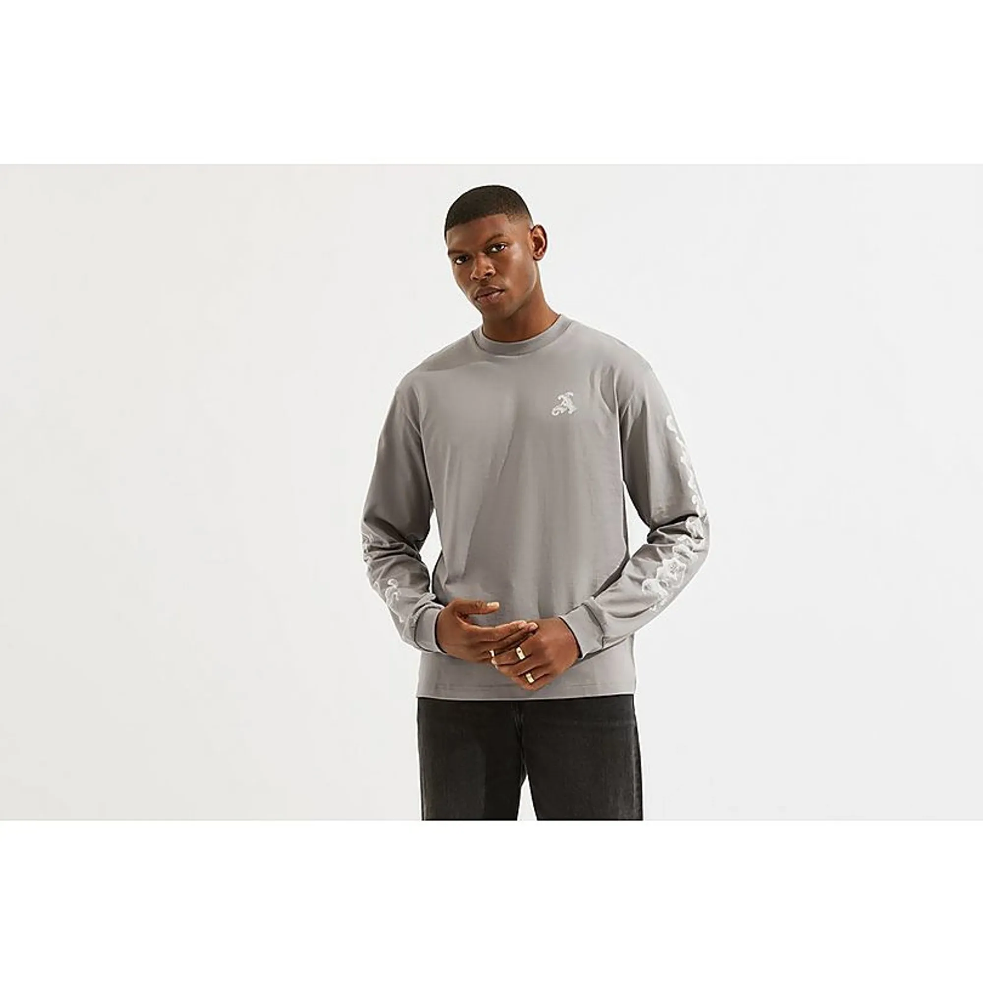 Arsenal N7 Stone Permanent Long Sleeved T-Shirt, Grey