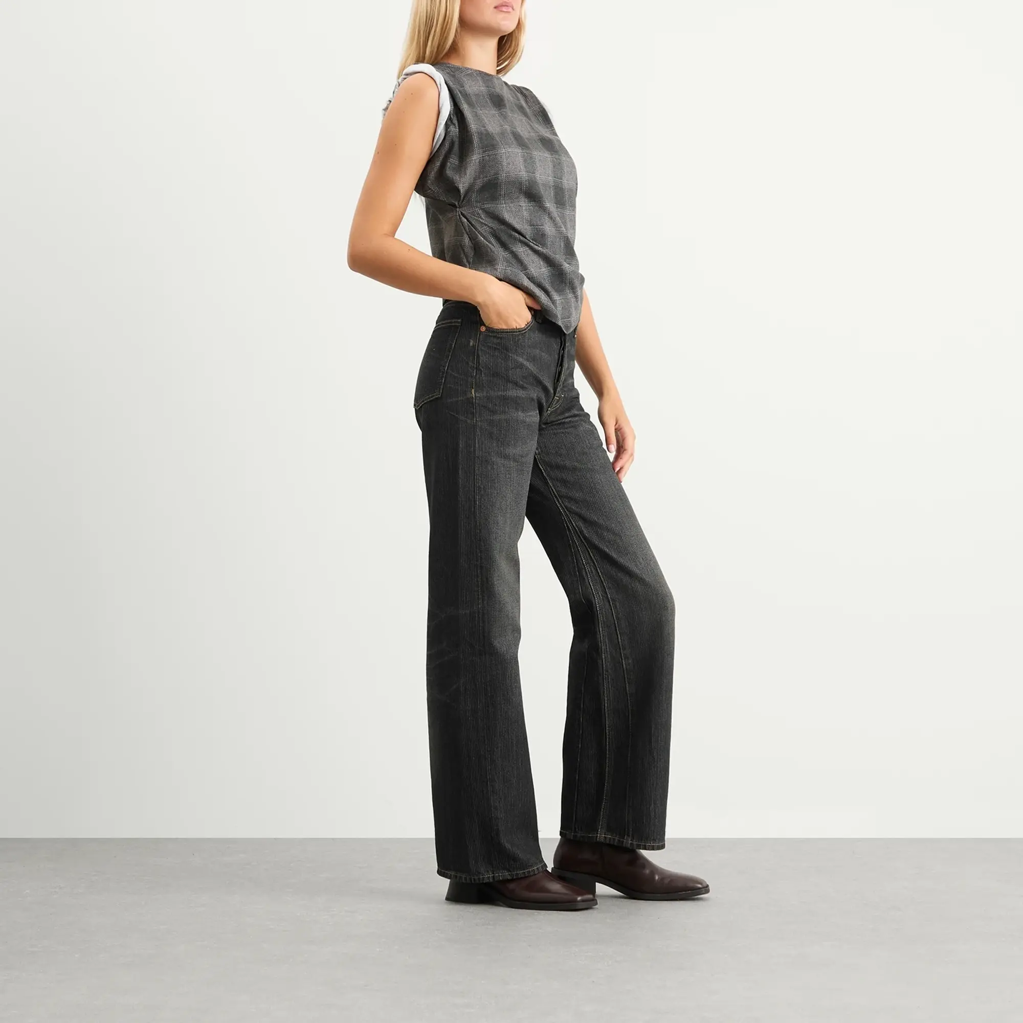 Our Legacy Women's Twisted T-Shirt Oakland Check