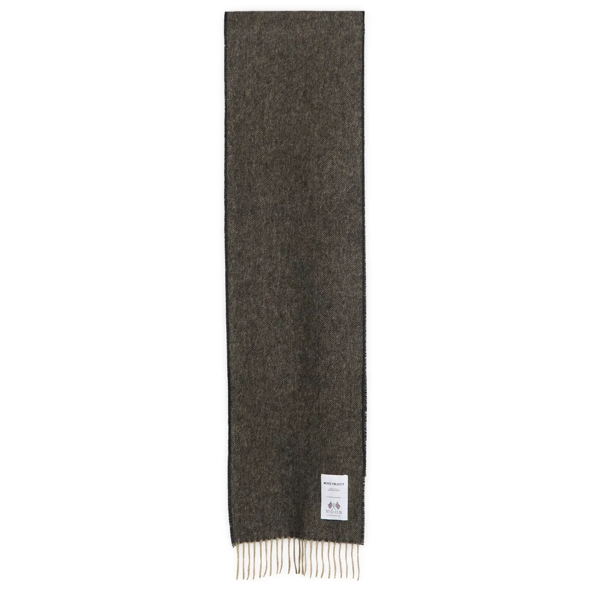Norse Projects Men's Norse Moon Merino Lambswool Scarf Seal Brown