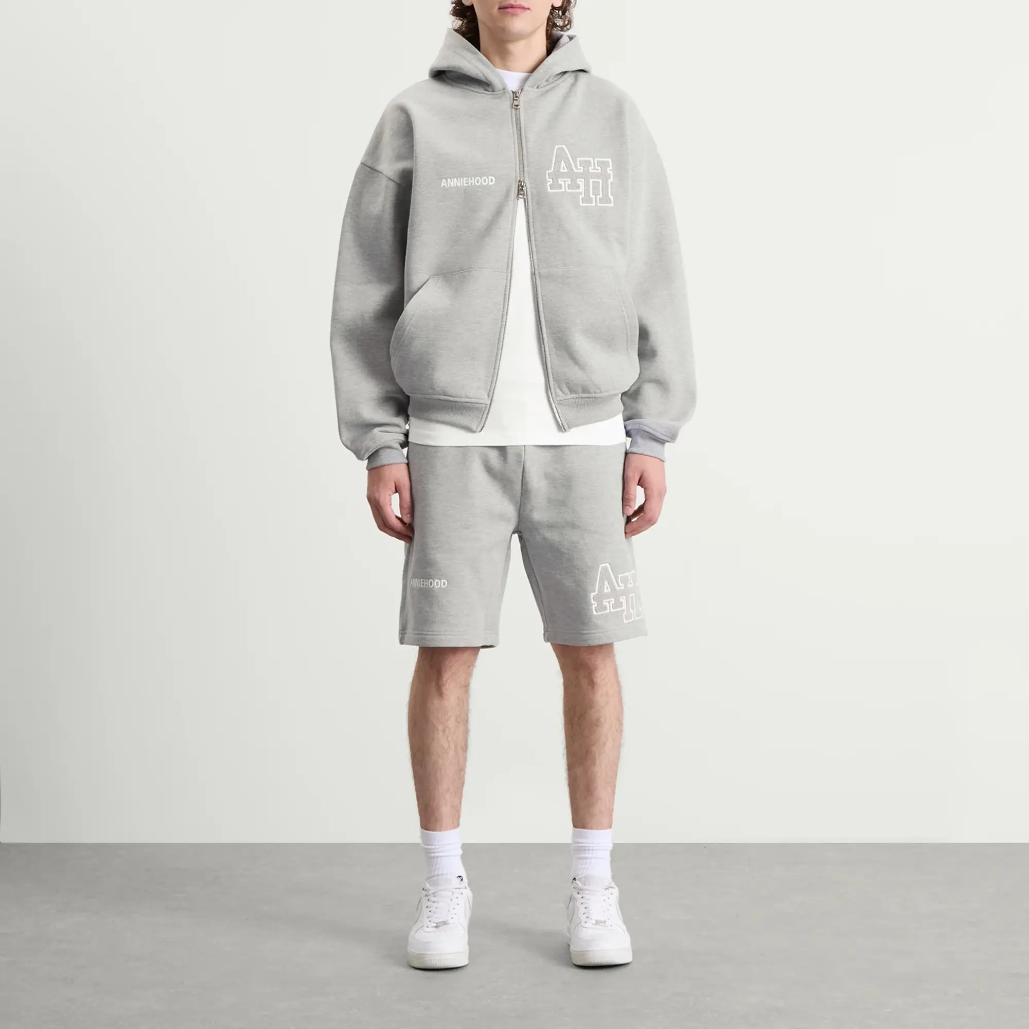 ANNIE HOOD Men's College Sweat Shorts Grey/Grey