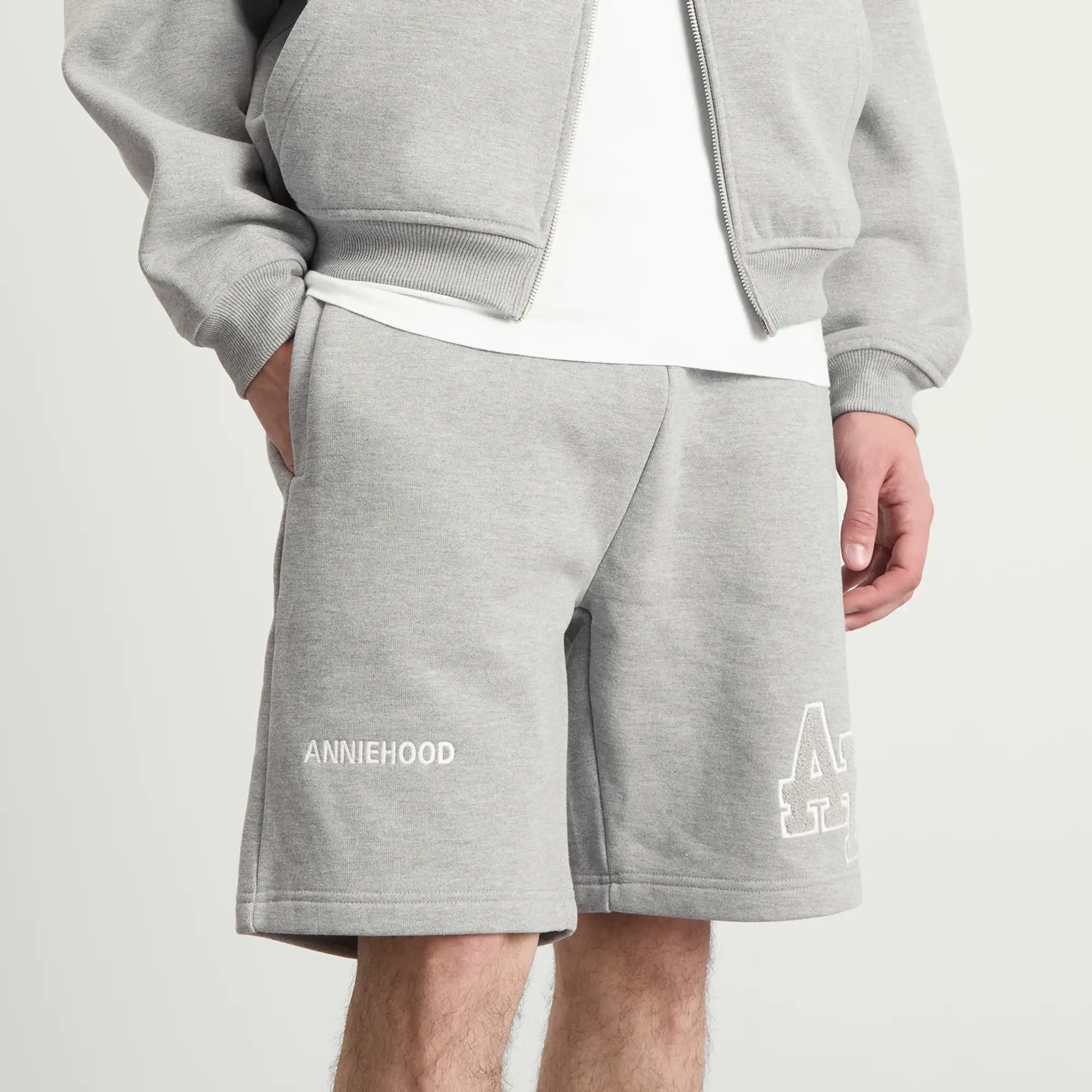 ANNIE HOOD Men's College Sweat Shorts Grey/Grey