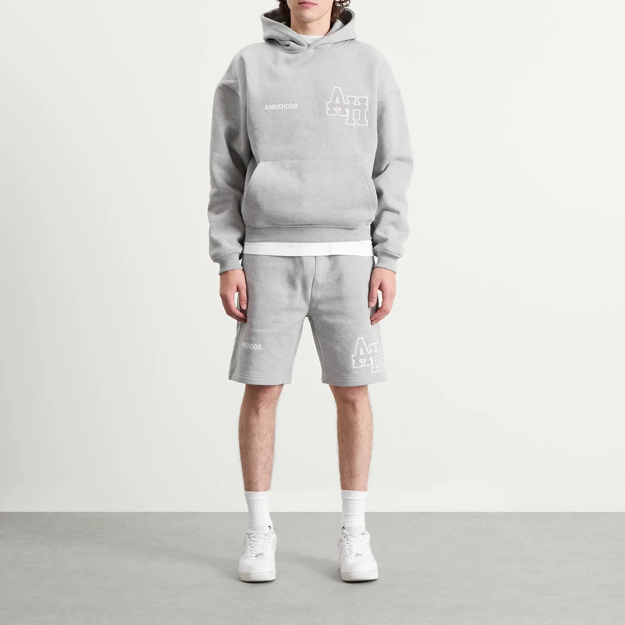 ANNIE HOOD Men's College Hoodie Grey/Grey