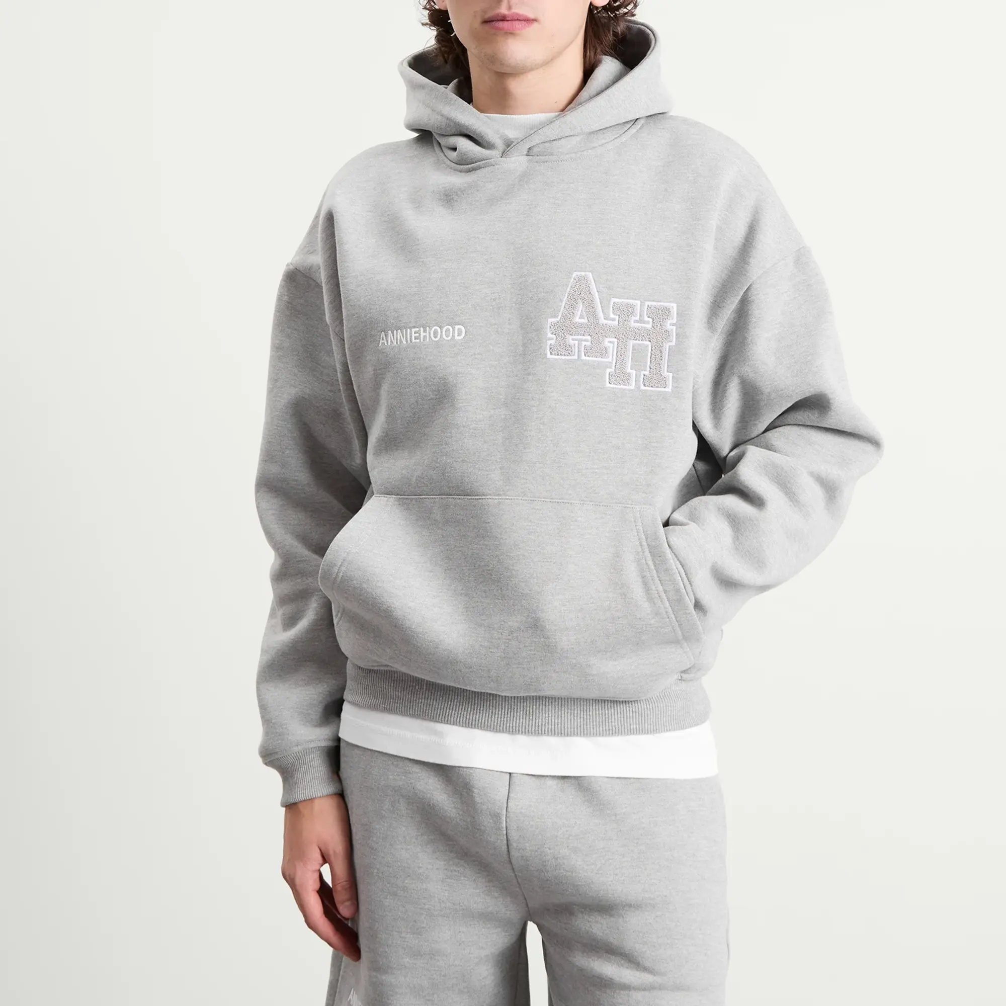 ANNIE HOOD Men's College Hoodie Grey/Grey