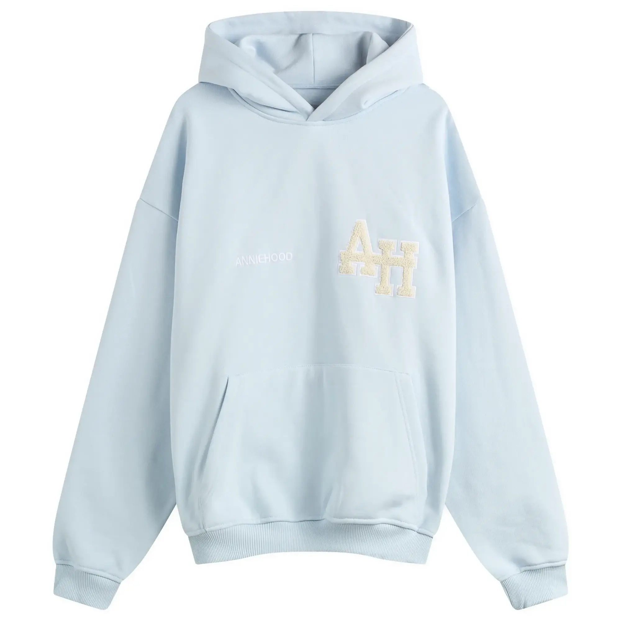 ANNIE HOOD Men's College Hoodie Baby Blue/White
