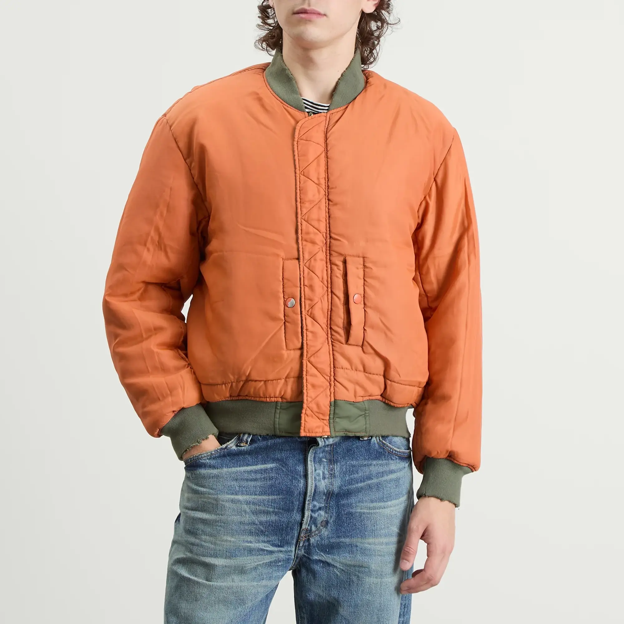 Mastercraft Union Men's Kaiga Washed Nylon Bomber Green