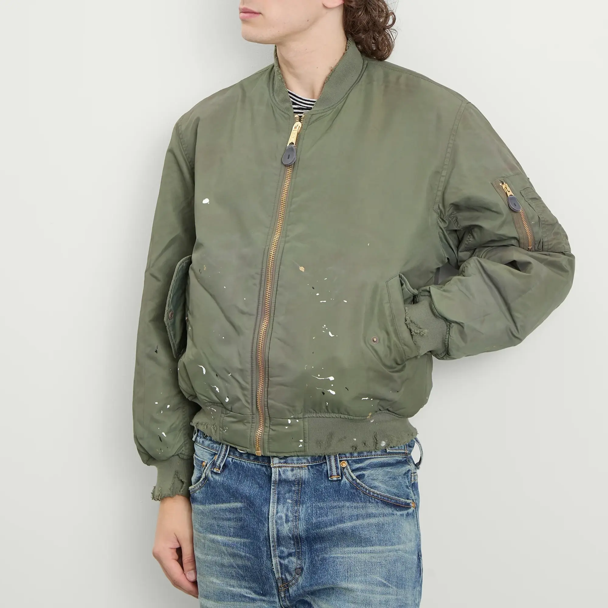 Mastercraft Union Men's Kaiga Washed Nylon Bomber Green