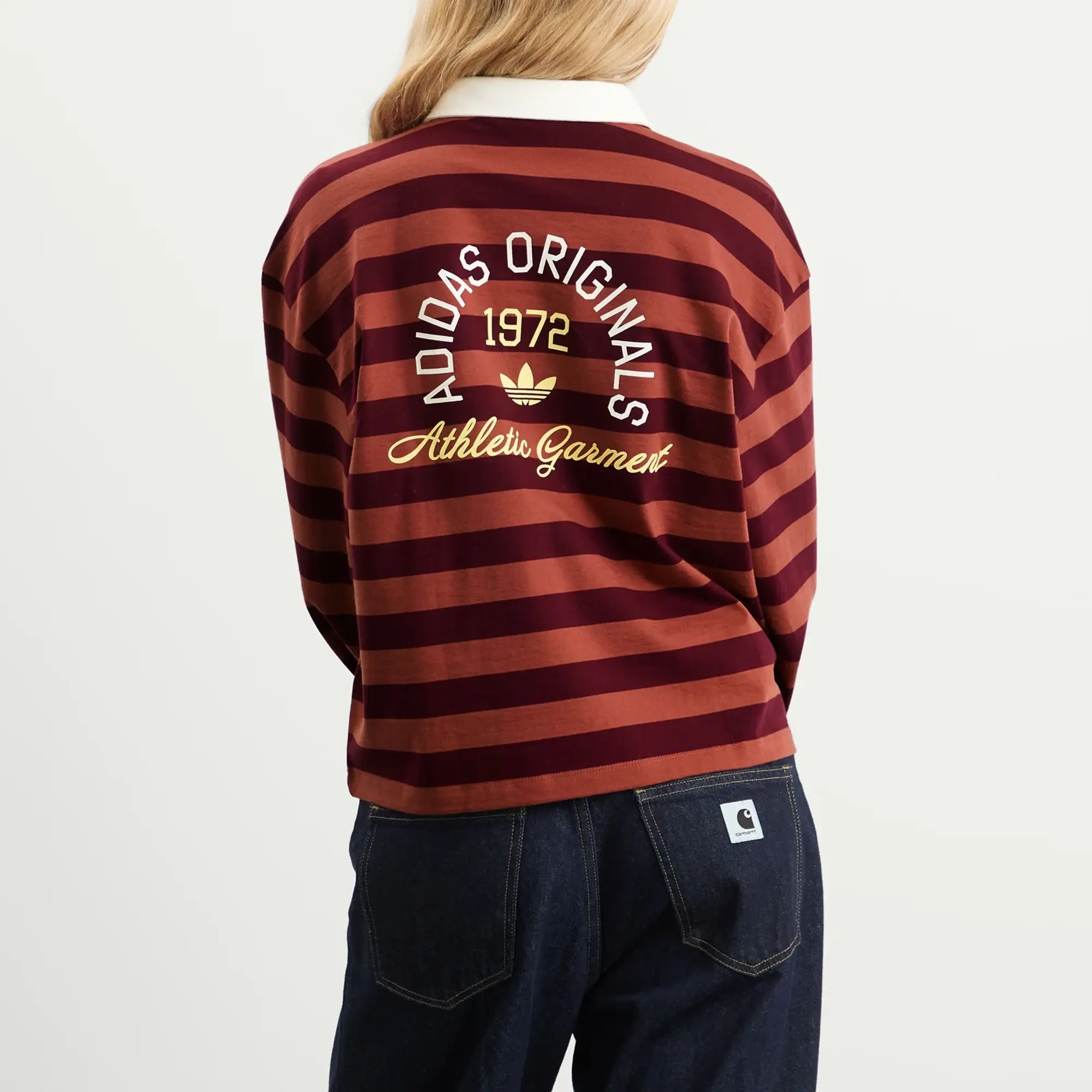 Adidas Women's Ls Gfx Polo Maroon/Wild Sepia