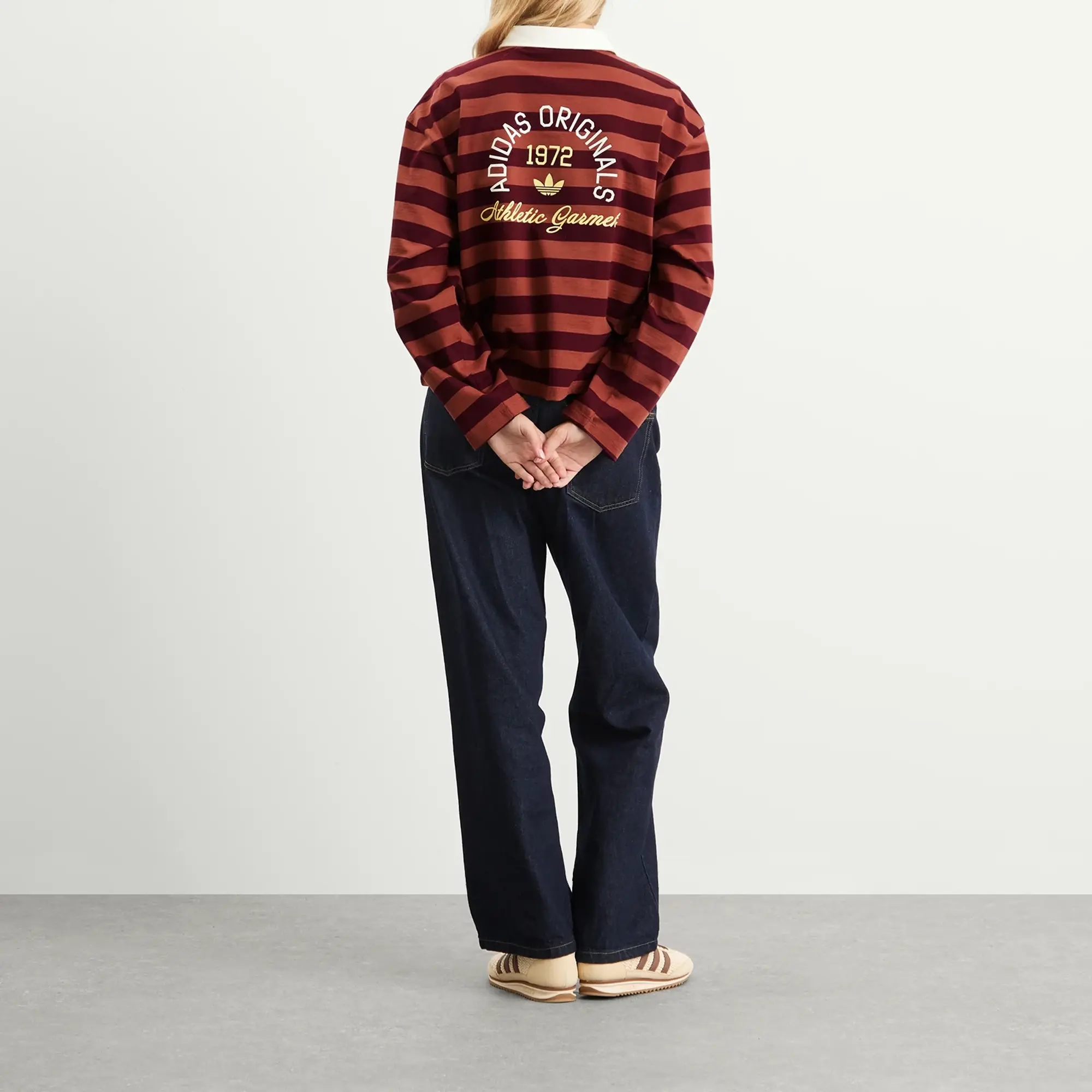 Adidas Women's Ls Gfx Polo Maroon/Wild Sepia
