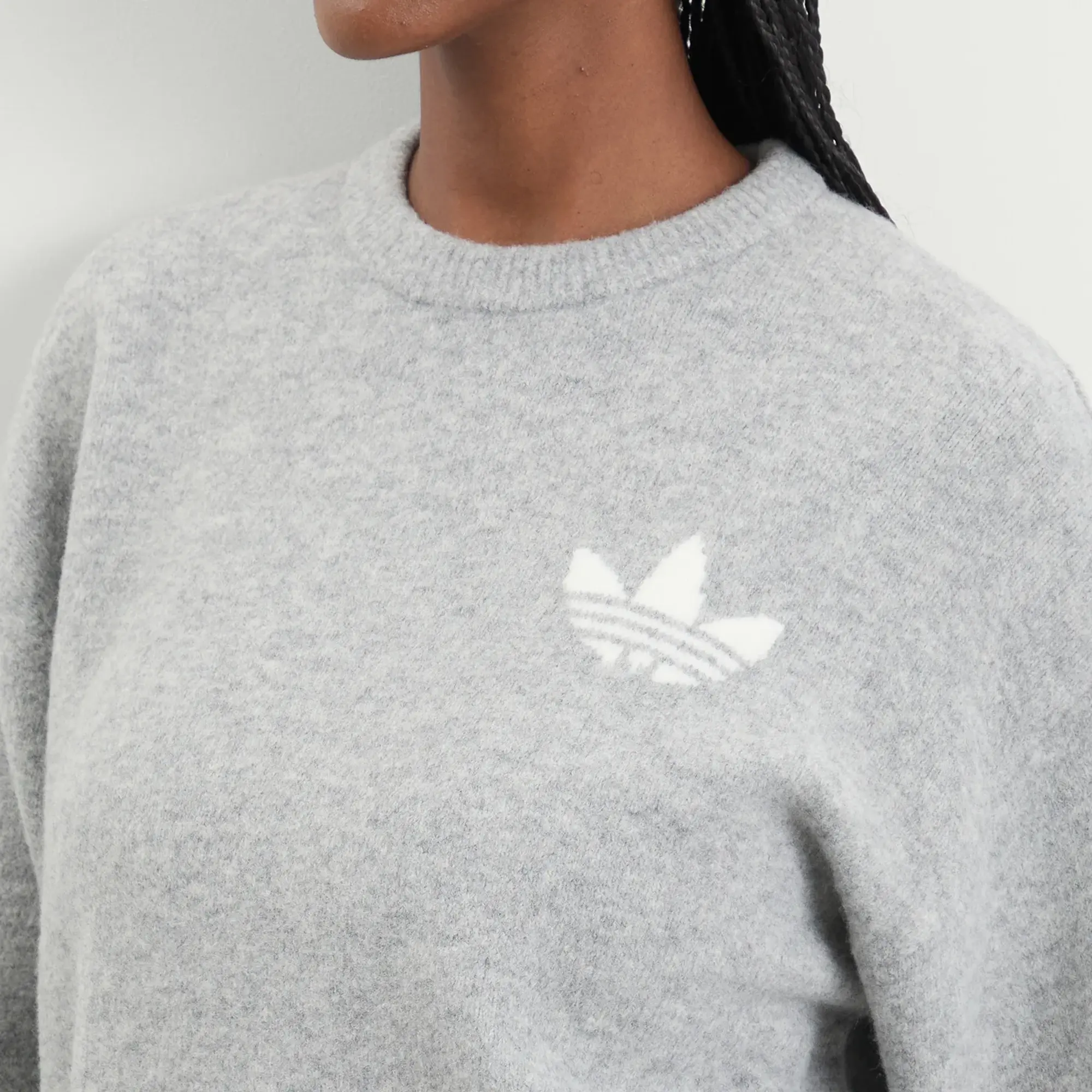 Adidas Women's Knitted Sweatshirt Medium Grey Heather